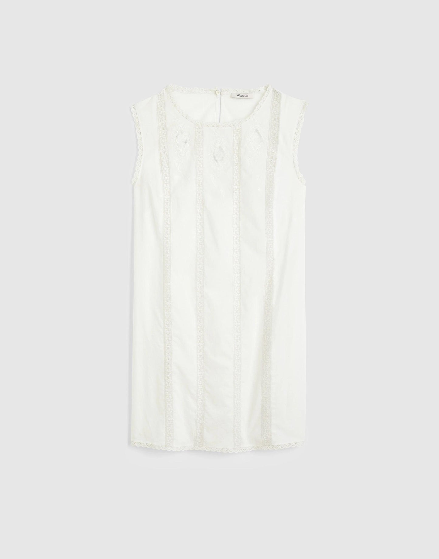 Madewell Embroidered Lace-Insert Mini Dress White