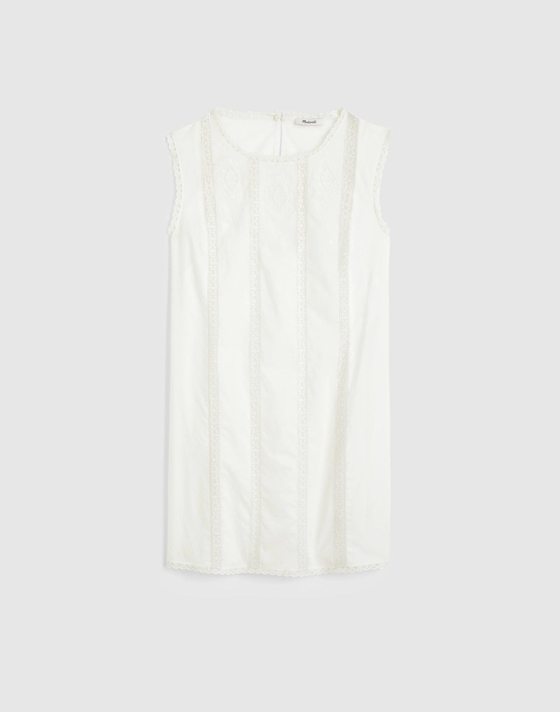 Madewell Embroidered Lace-Insert Mini Dress White