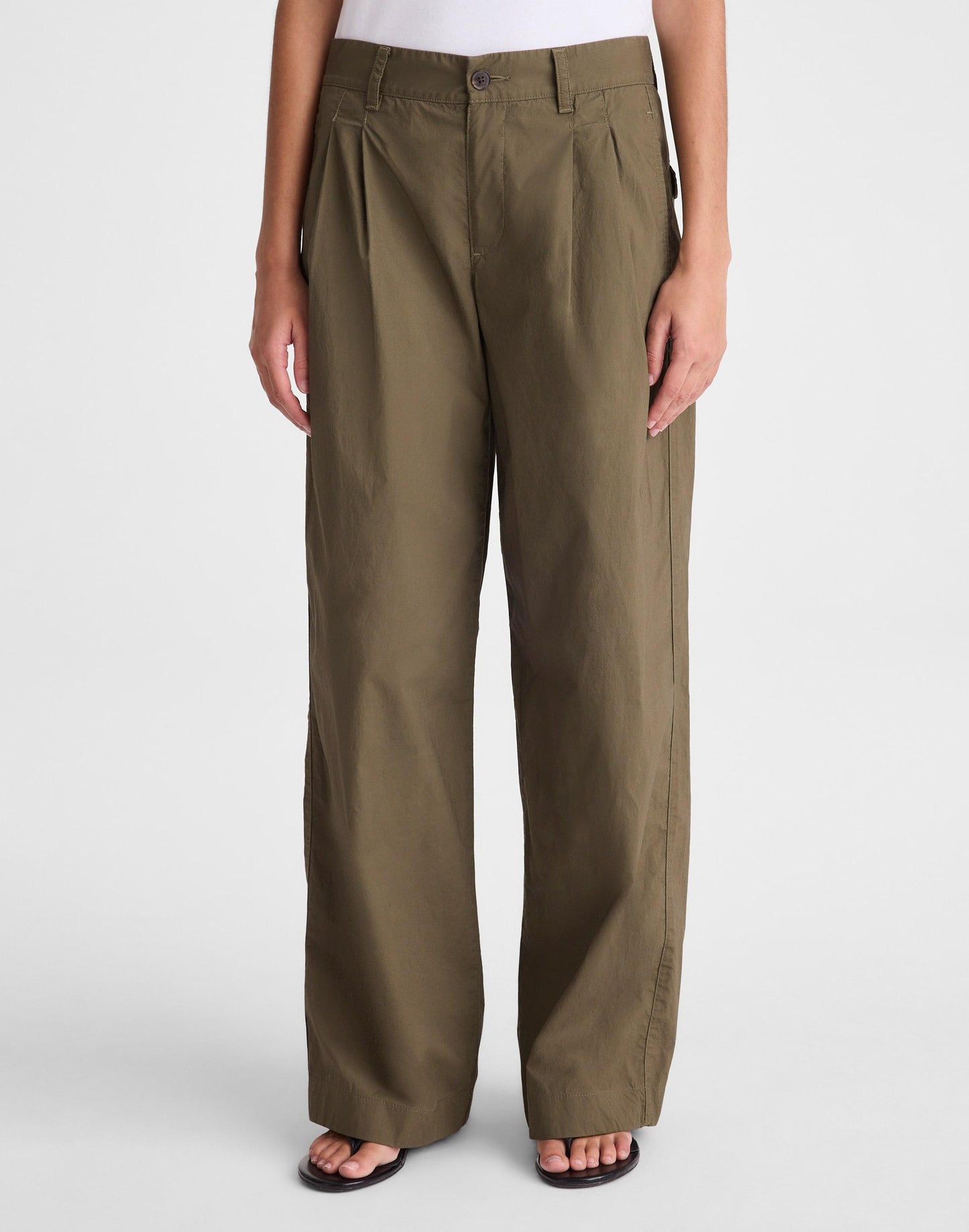 Madewell The Everyday Trouser in Poplin Faded Ivy