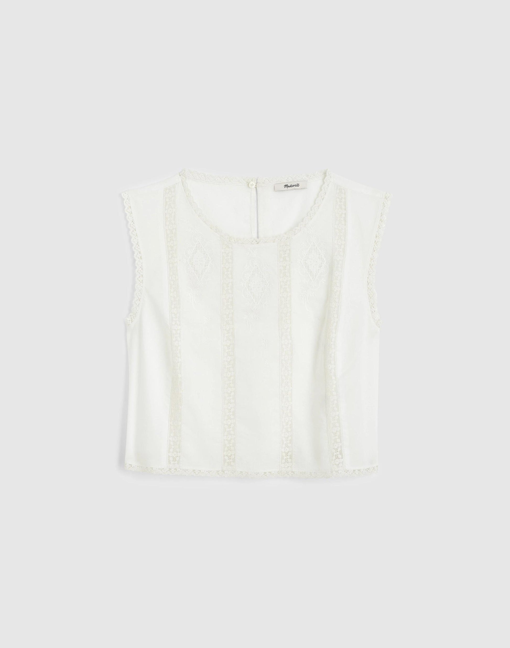Madewell Embroidered Lace-Insert Top White