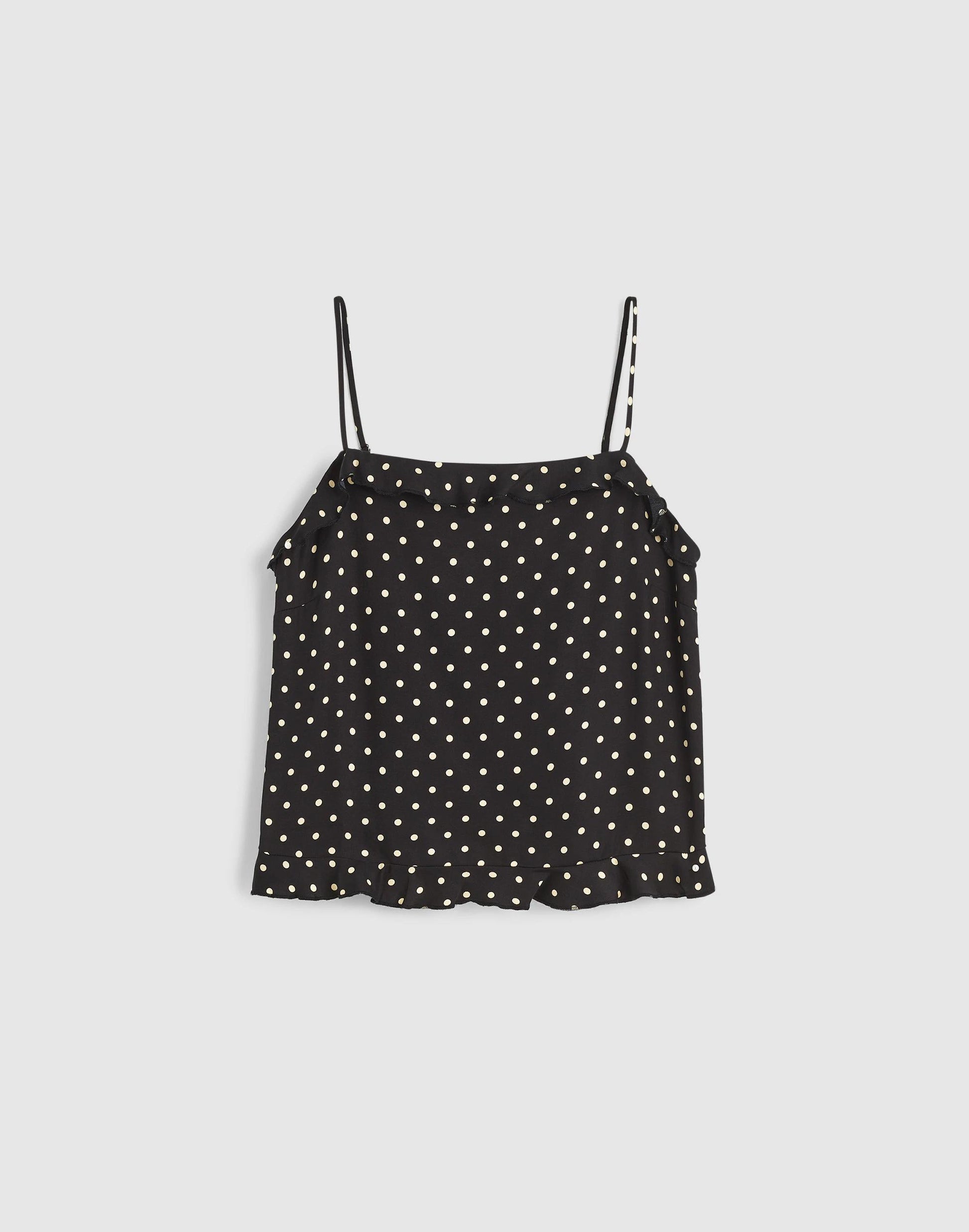 Madewell Ruffled Cami Top Jet Black