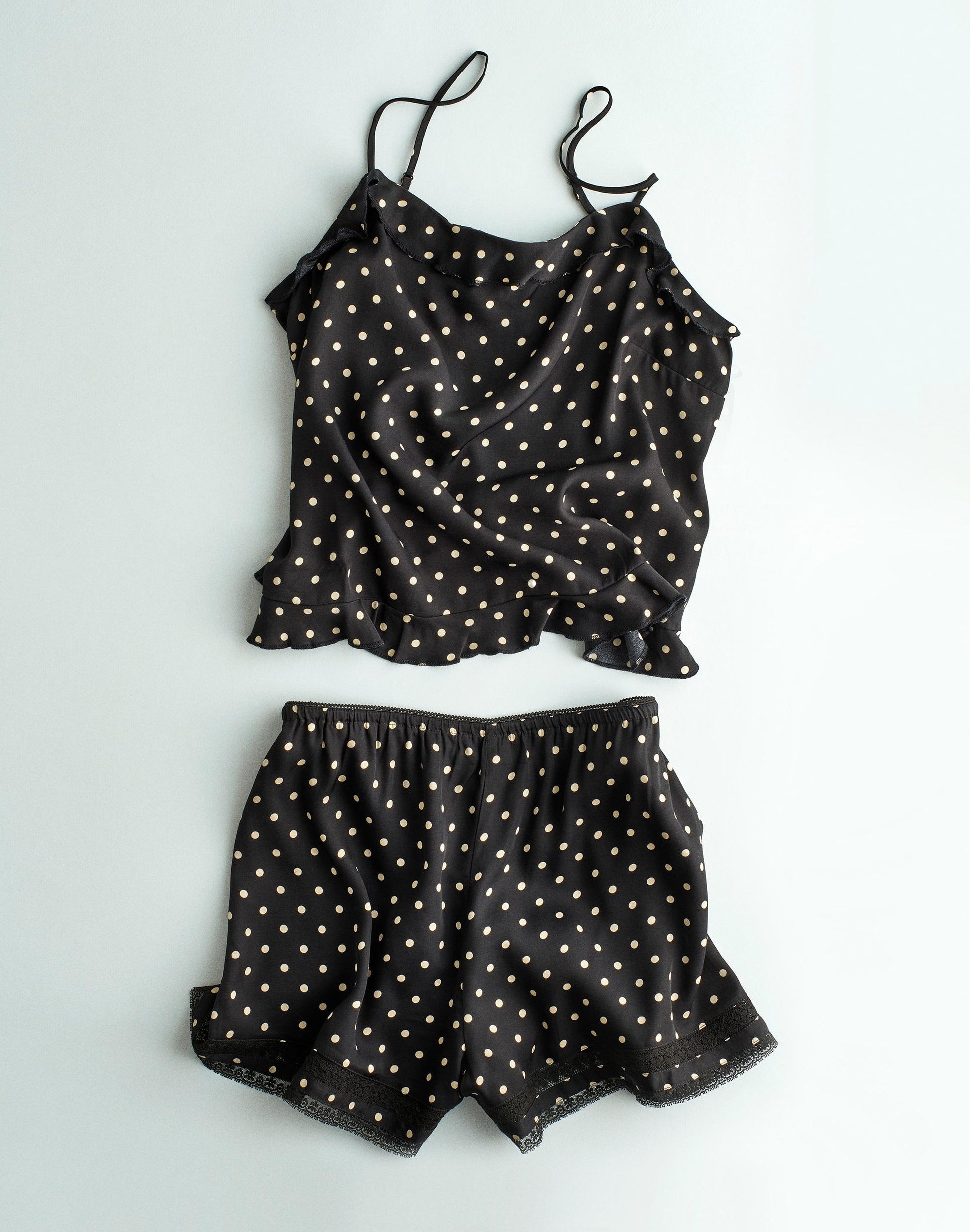 Madewell Ruffled Cami Top Jet Black