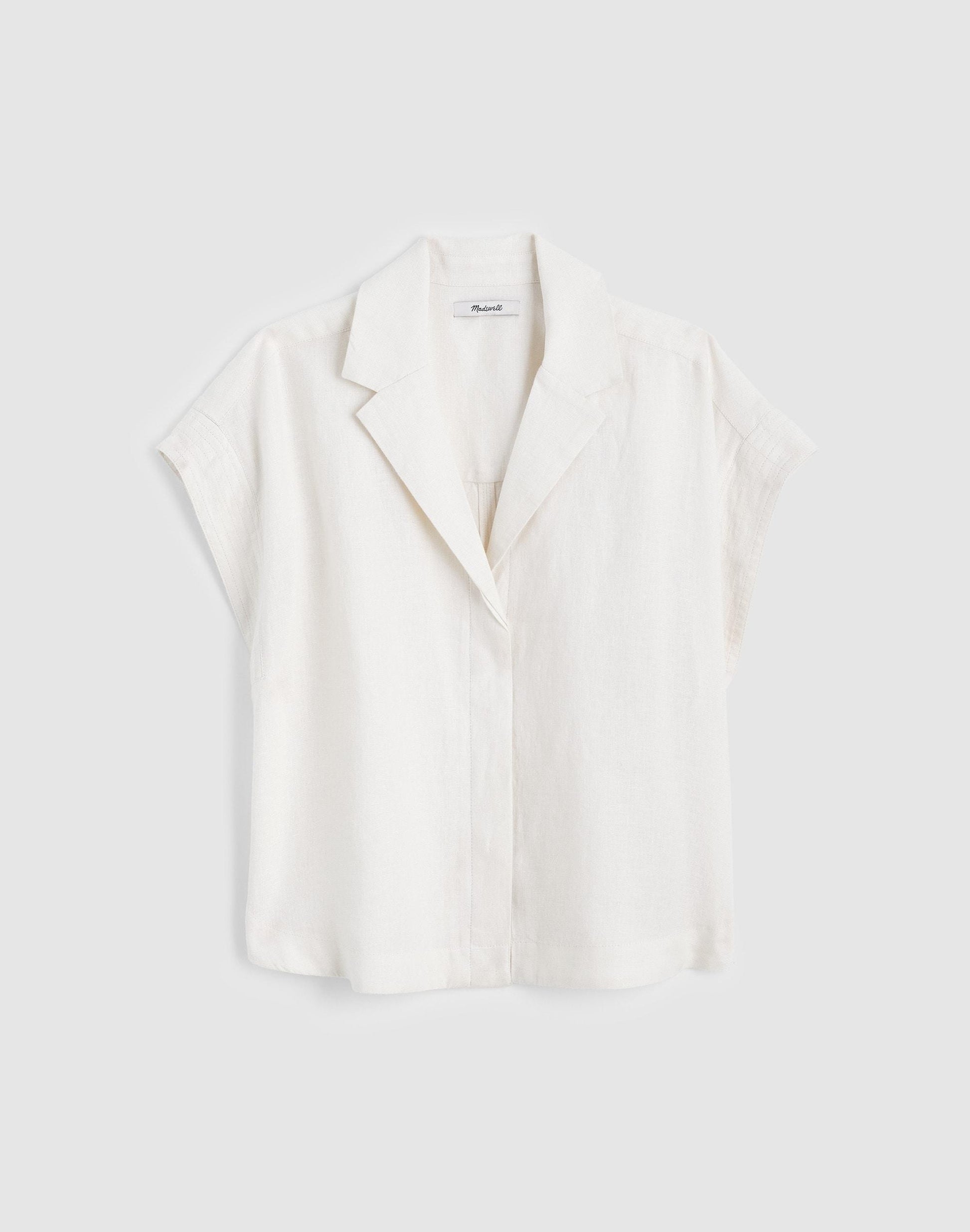 Madewell Notch-Collar Popover Shirt Ivory Linen