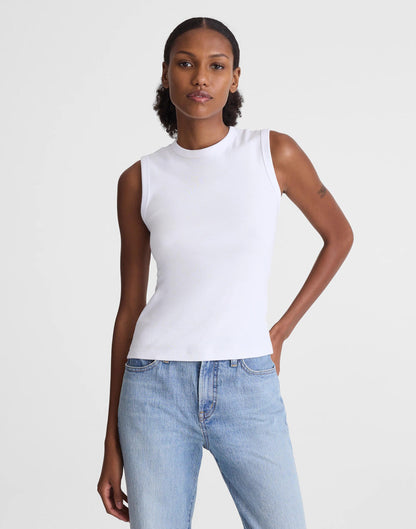 Madewell The '90s Shell Tank in Compact Cotton White