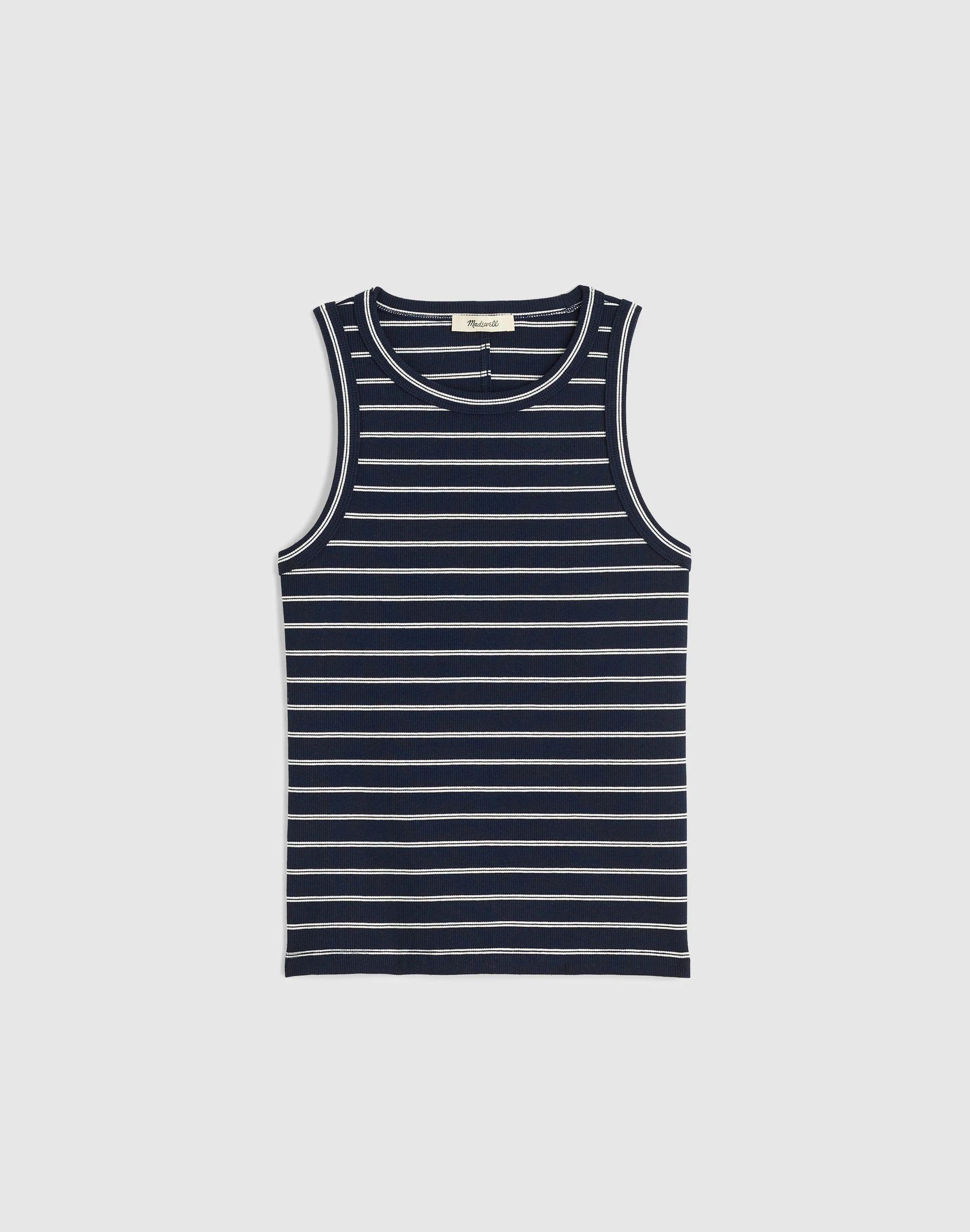 Madewell The Essential Tank in Utility Rib Classic Navy