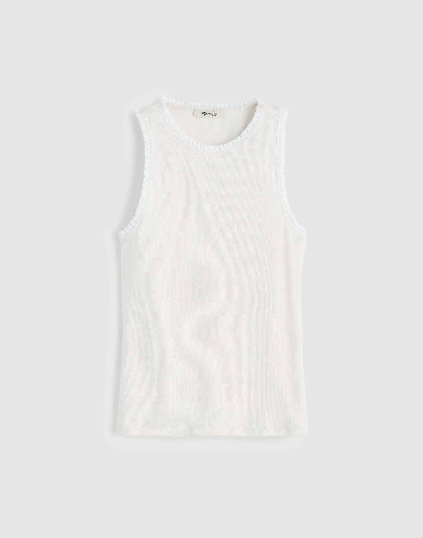 Madewell Lace-Trim Ribbed Tank Vintage Ivory