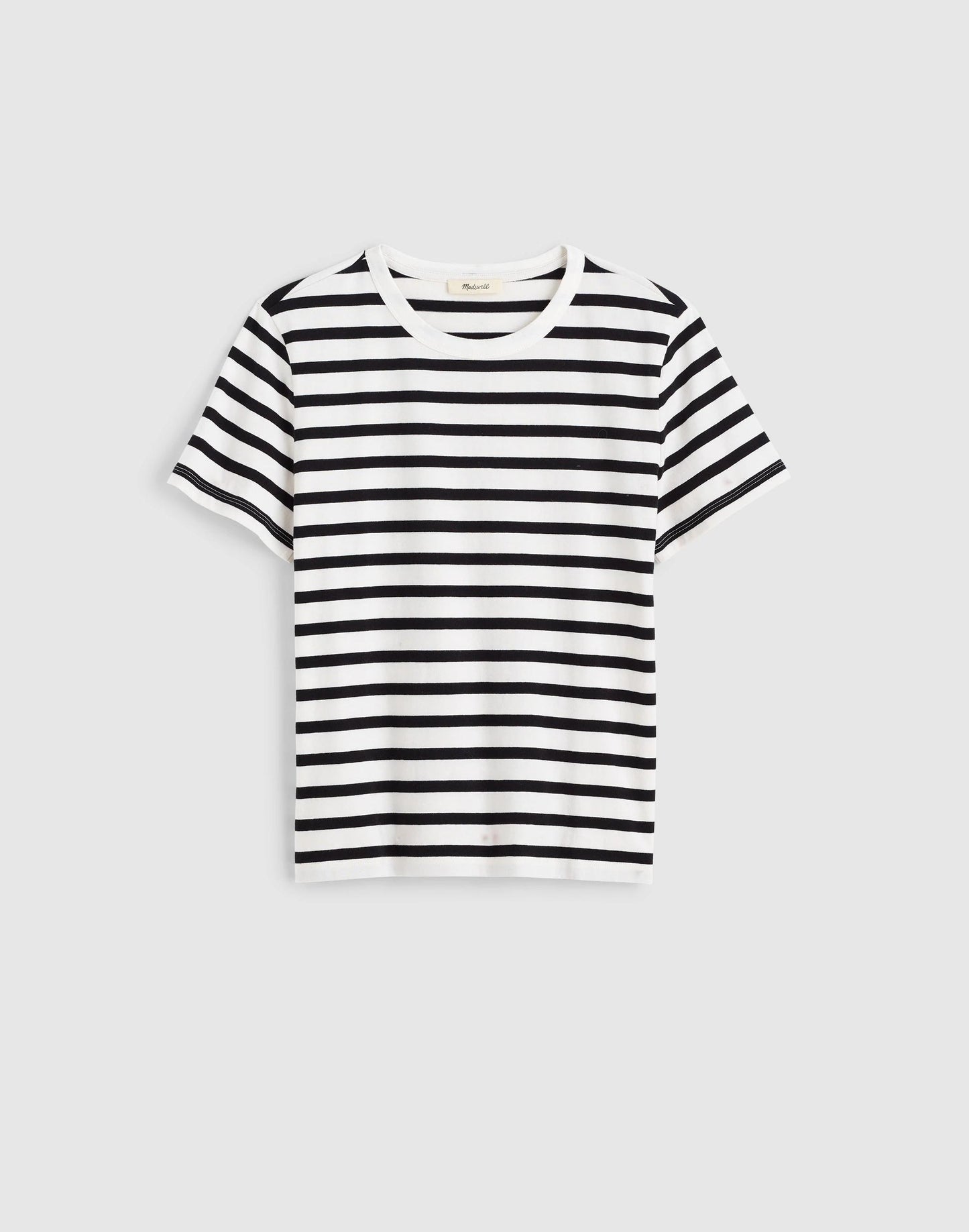 Madewell The Perfect Crewneck Tee in Allday Jersey Black To White Stripe