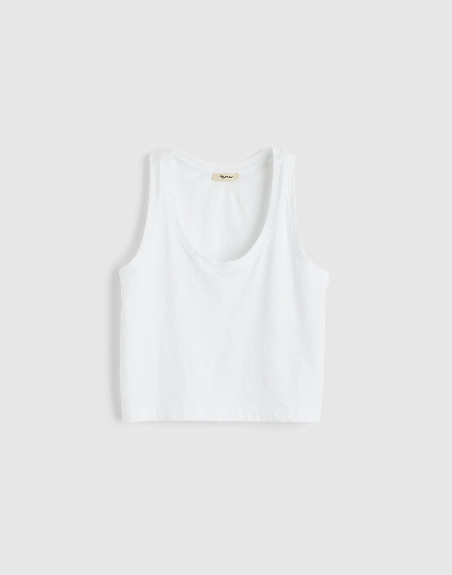 Madewell The Easy Crop Scoopneck Tank in Soft Slub White