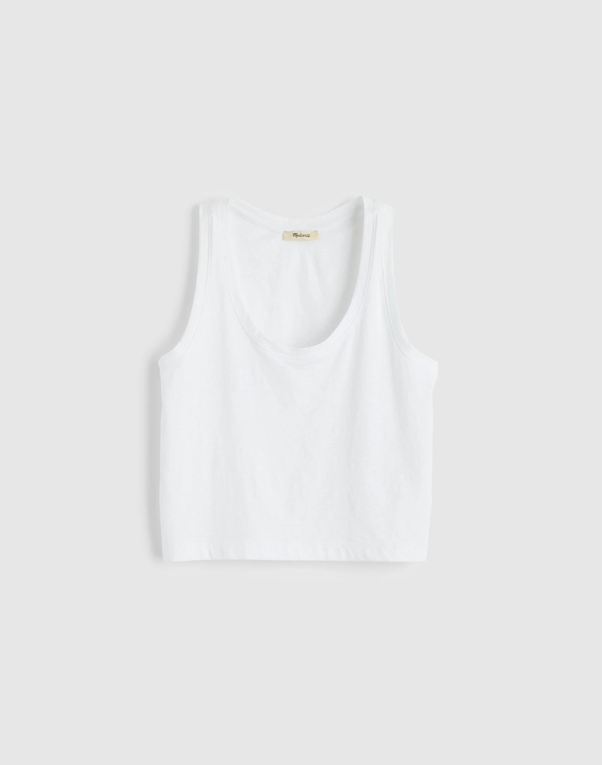 Madewell The Easy Crop Scoopneck Tank in Soft Slub White