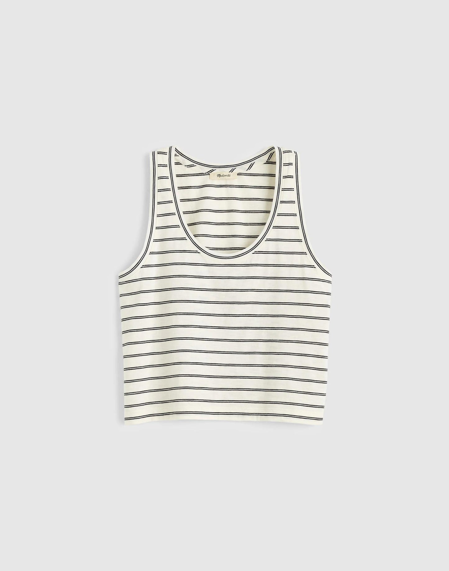 Madewell The Easy Crop Scoopneck Tank in Soft Slub Lighthouse