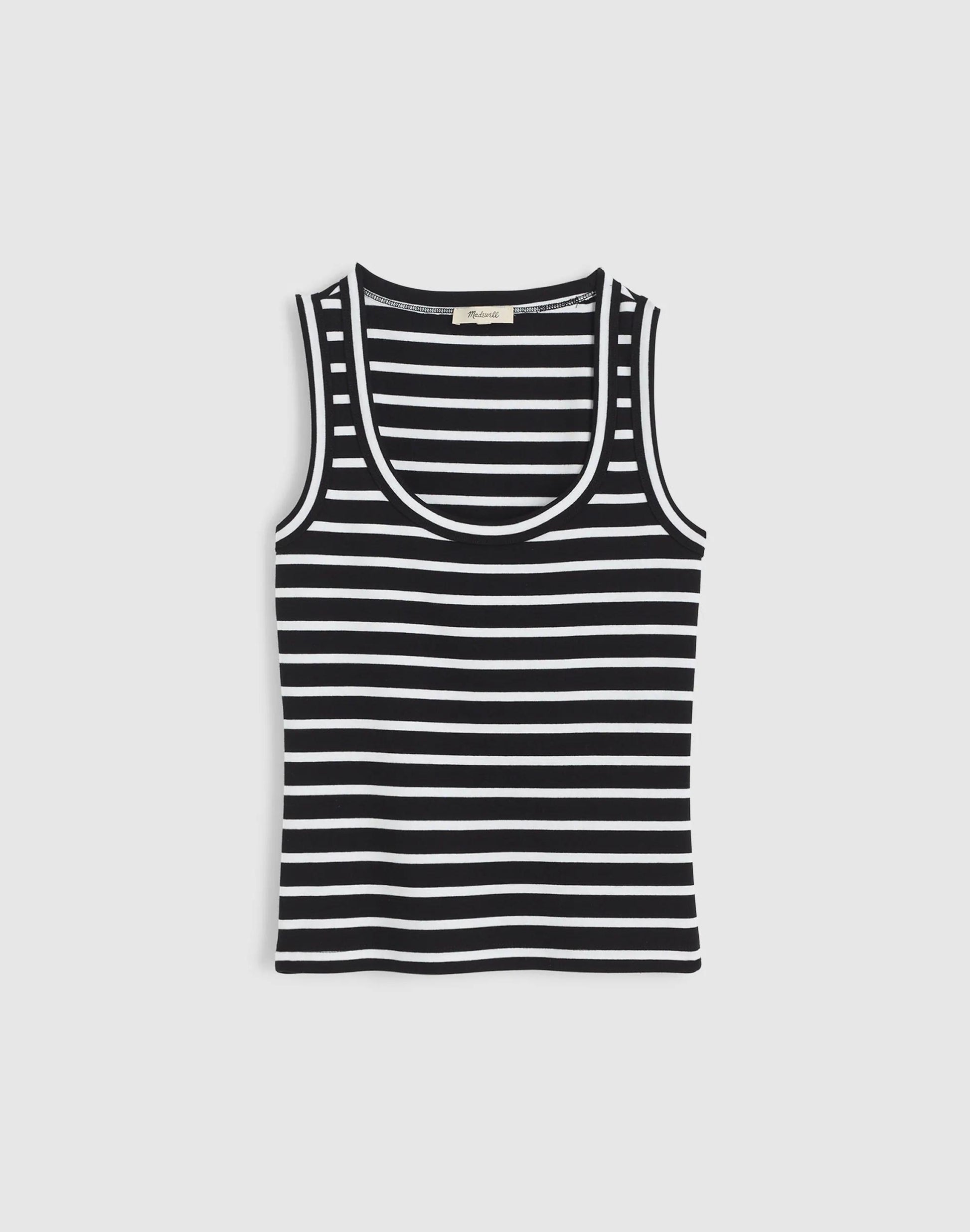 Madewell The '90s Scoopneck Tank in Compact Cotton Jet Black