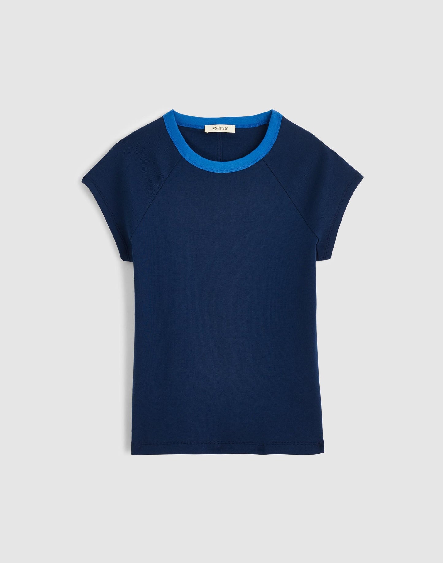 Madewell The '90s Crewneck Tee in Compact Cotton Ringer Classic Indigo