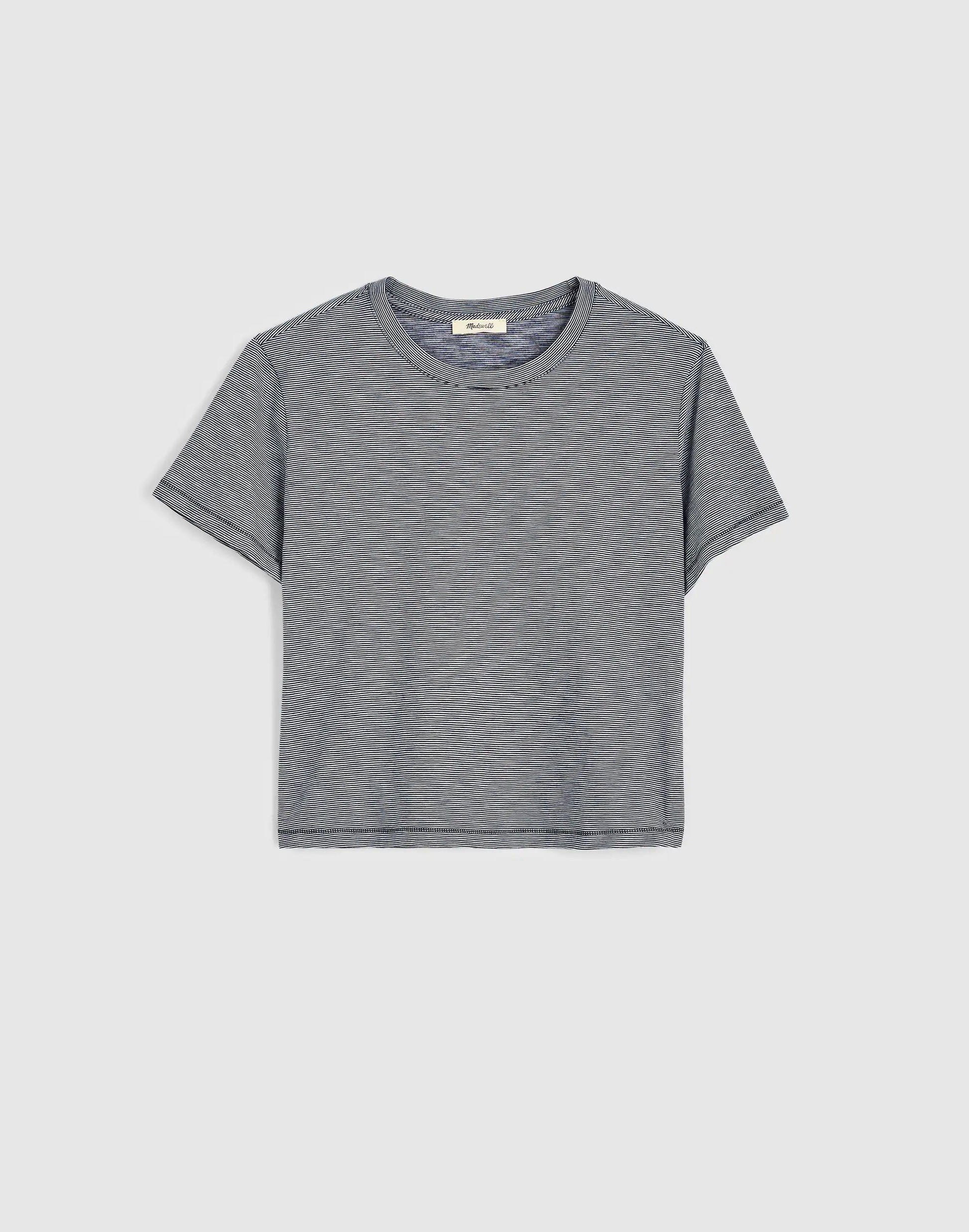 Madewell The Easy Crop Crewneck Tee in Soft Slub Midnight Navy