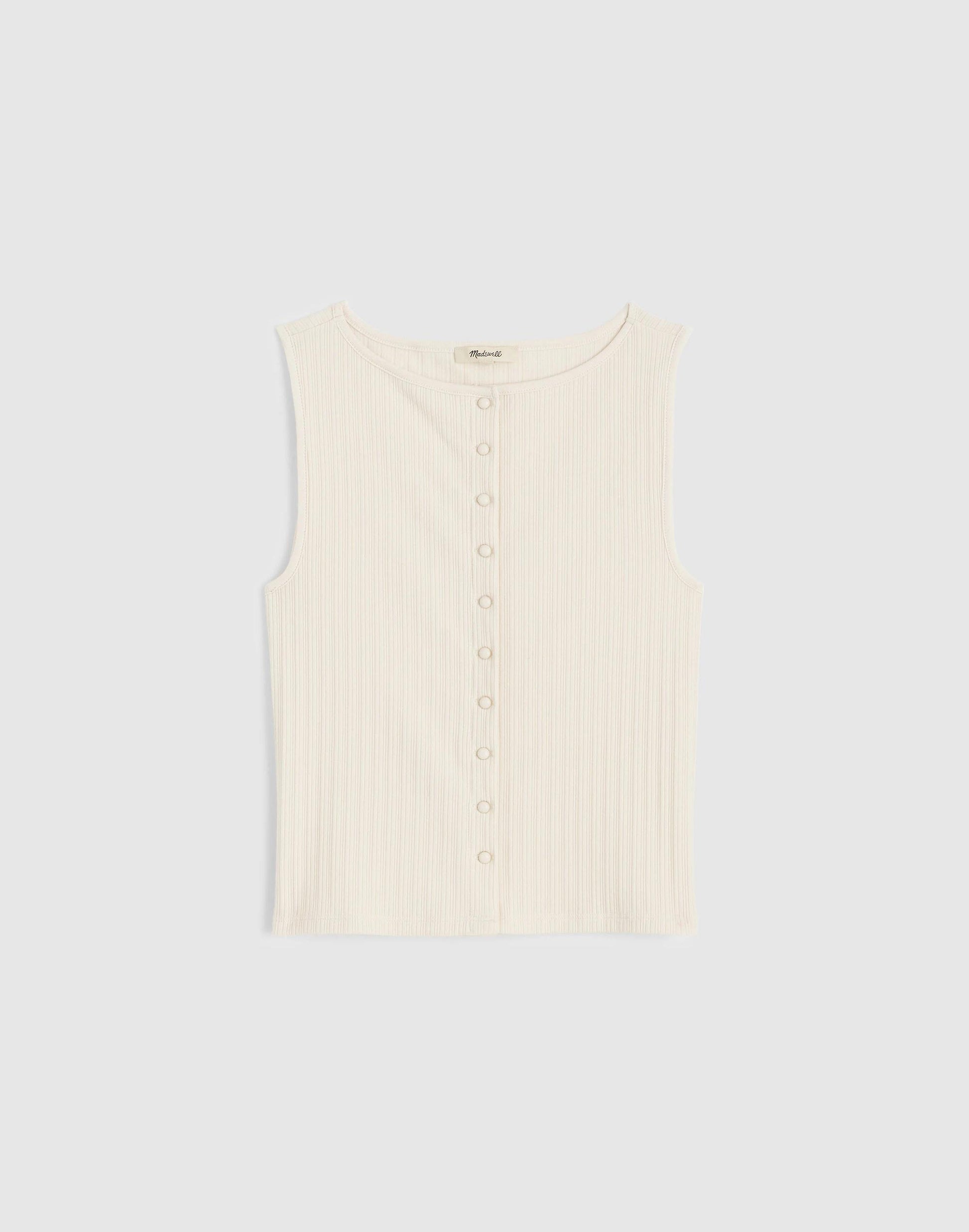 Madewell Ribbed Crewneck Shell Top Vintage Ivory