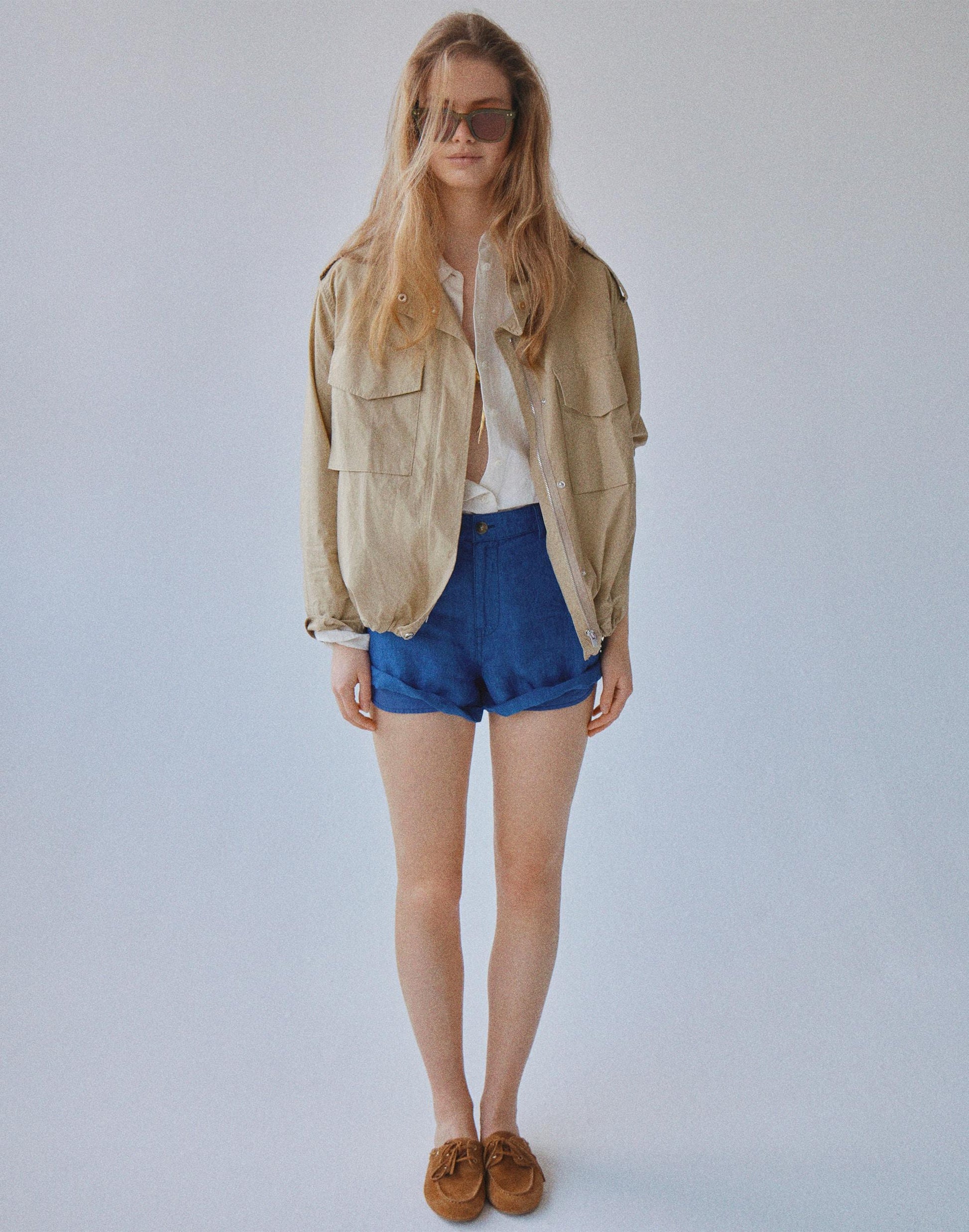 Madewell The Zoe Short in 100% Linen Indigo Chambray