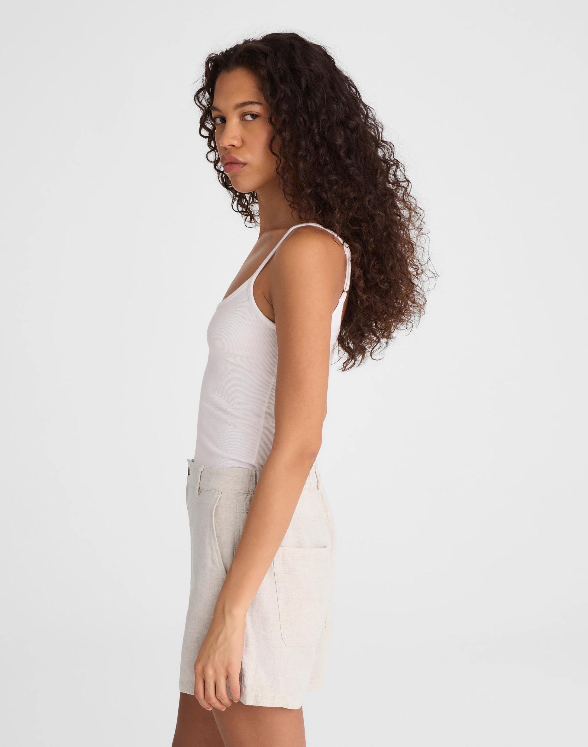 Madewell The Zoe Short in 100% Linen Oat
