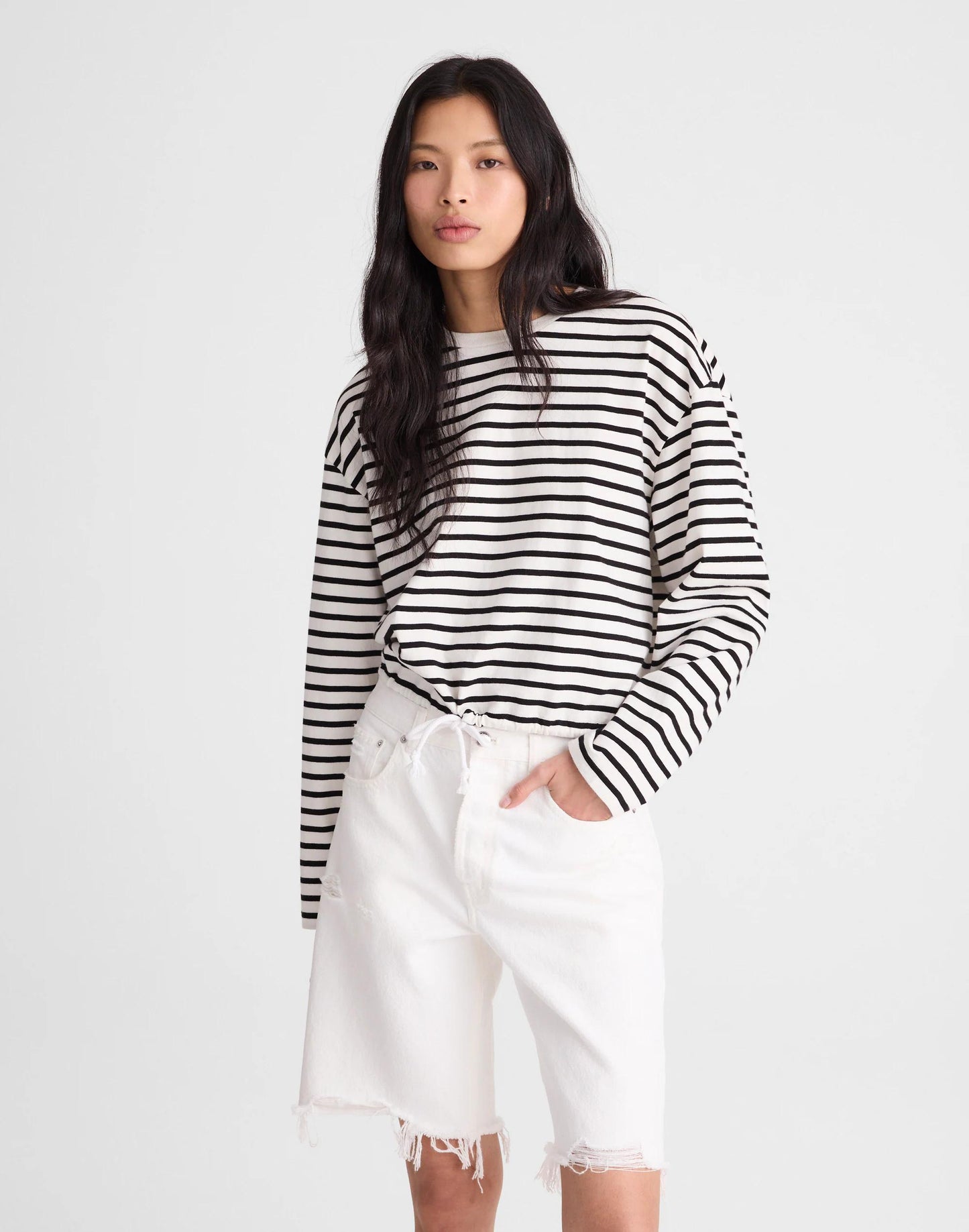 Madewell The Essex Long Baggy Short Tile White