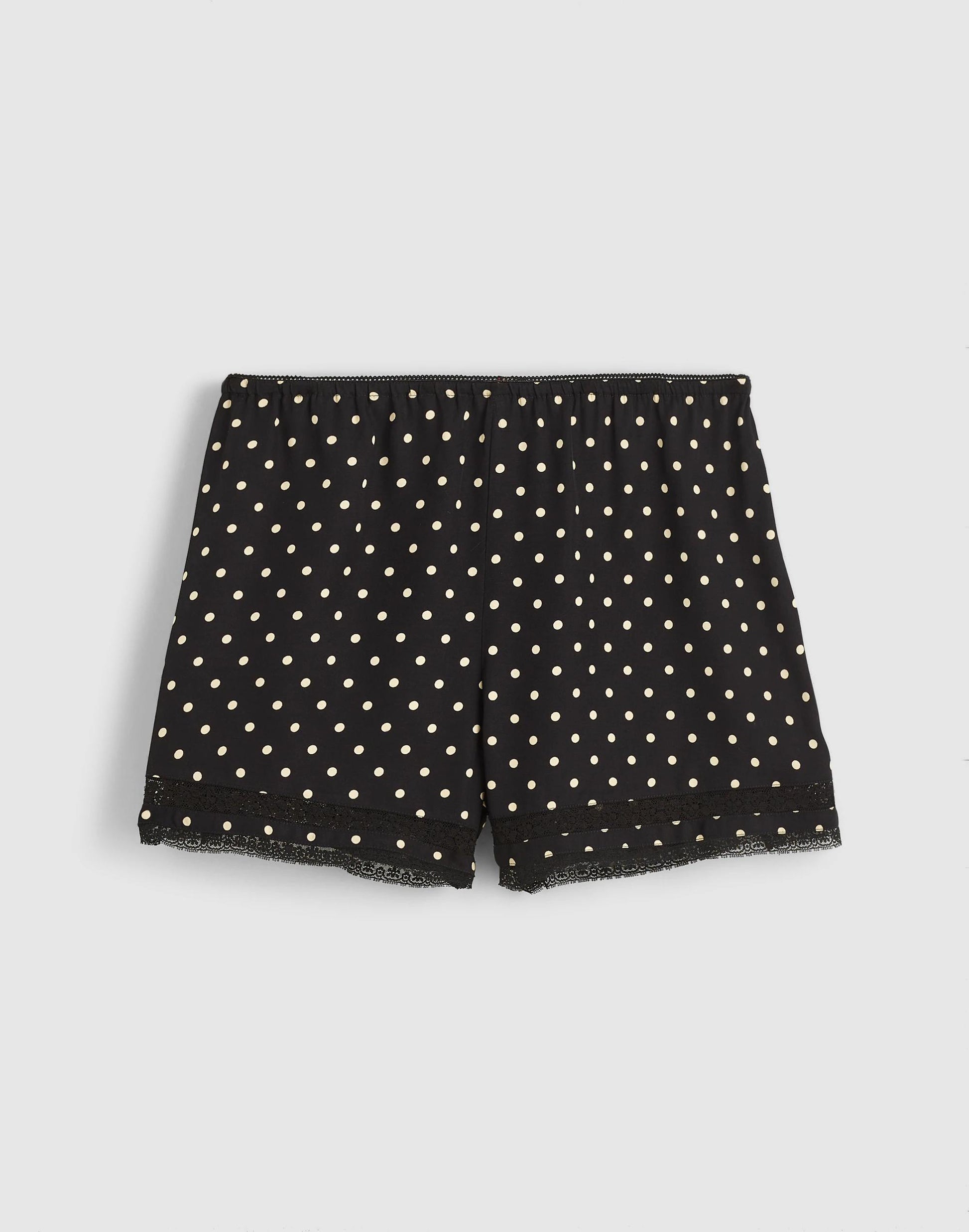 Madewell Lace-Trim Pull-On Shorts Jet Black