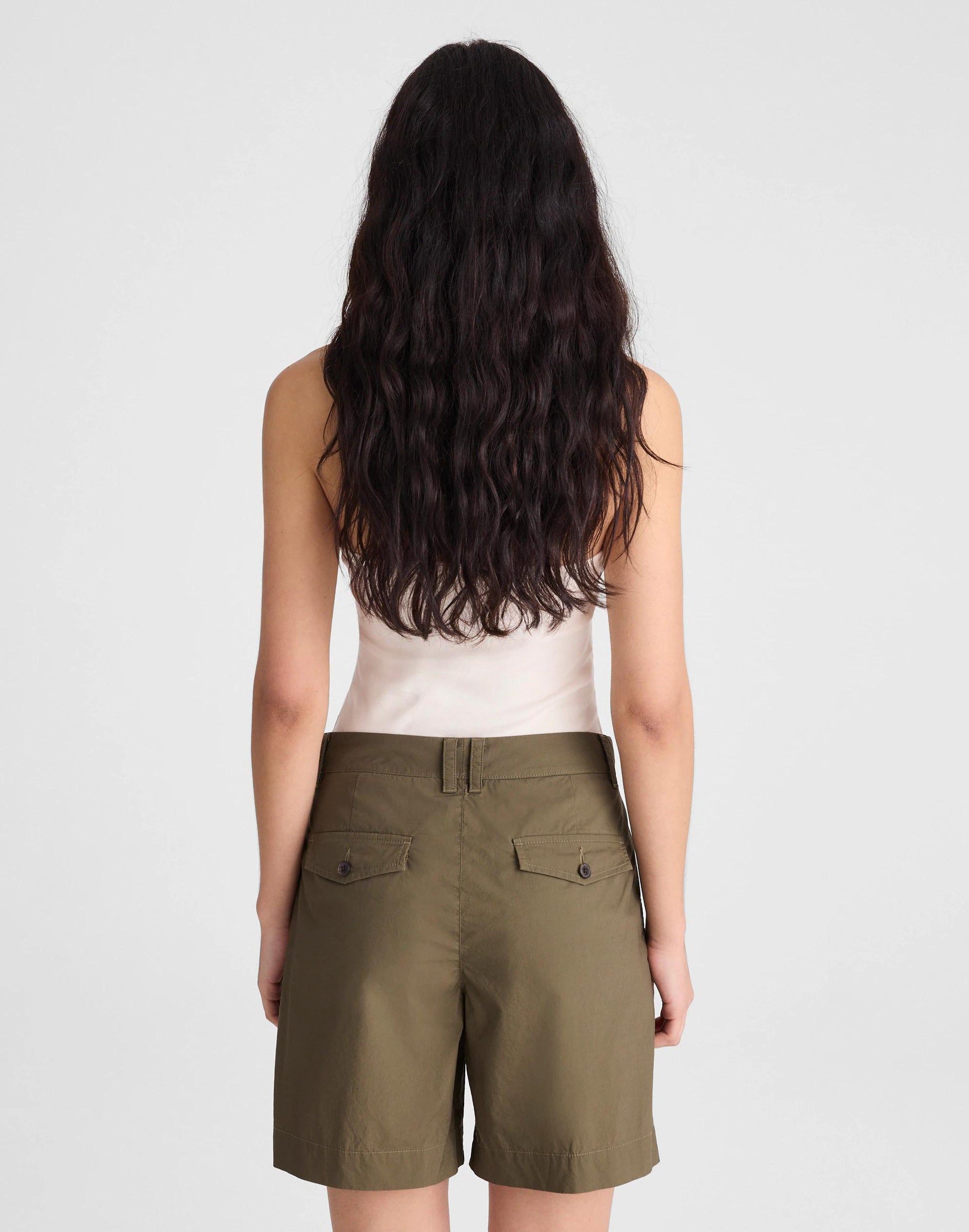 Madewell The Everyday Trouser Short in Poplin Faded Ivy