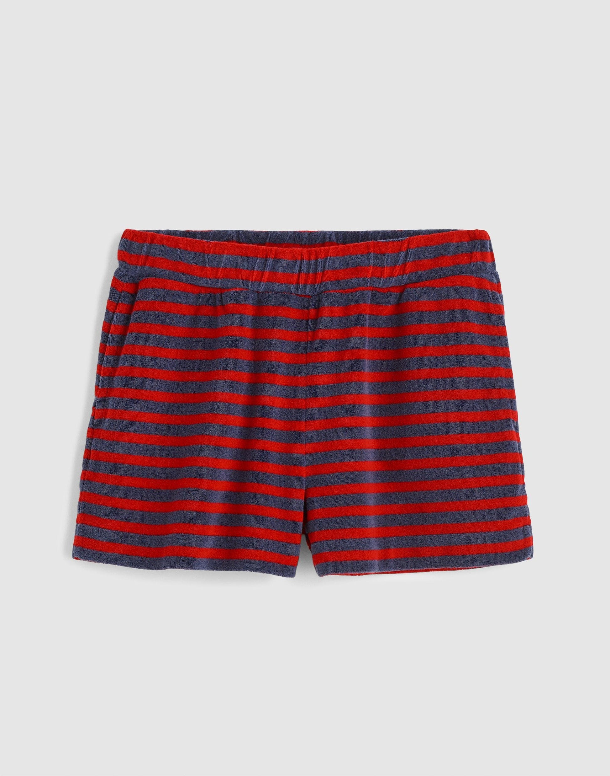 Madewell Pull-On Shorts in Terry Red Navy