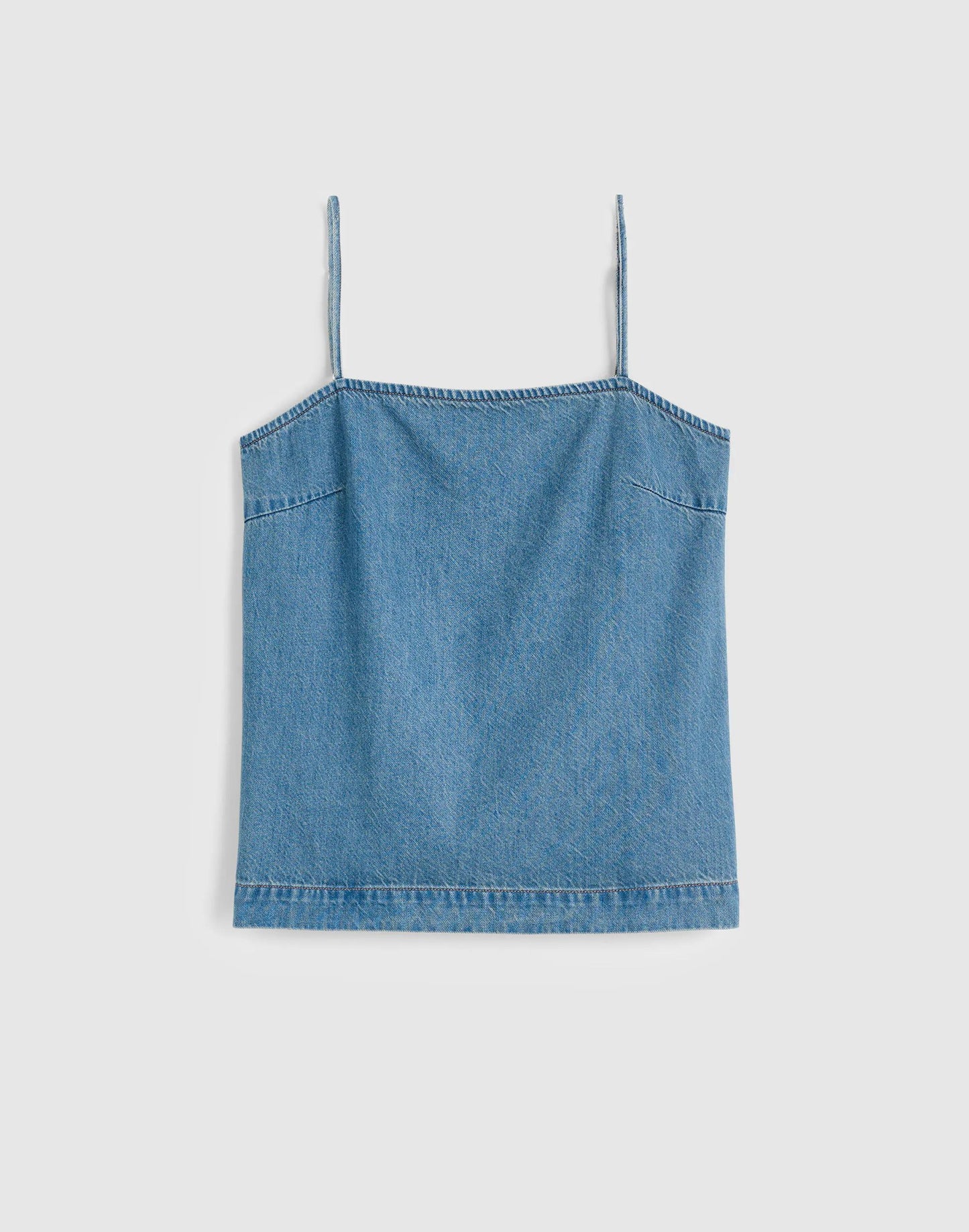 Madewell Airy Denim Squareneck Shell Top Lido Wash