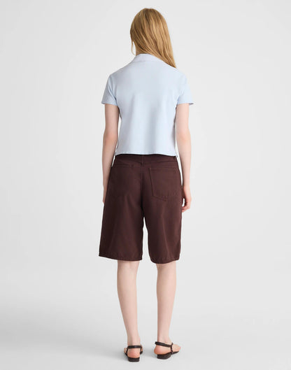Madewell The V-Waist Bermuda Short in Airy Denim Burnt Cocoa