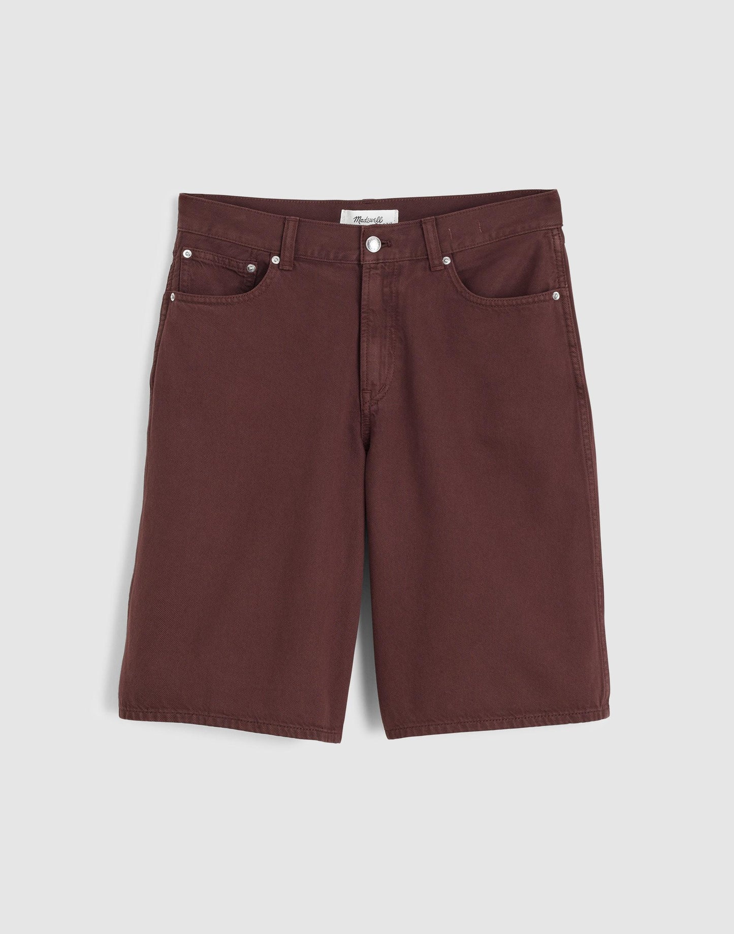 Madewell The V-Waist Bermuda Short in Airy Denim Burnt Cocoa