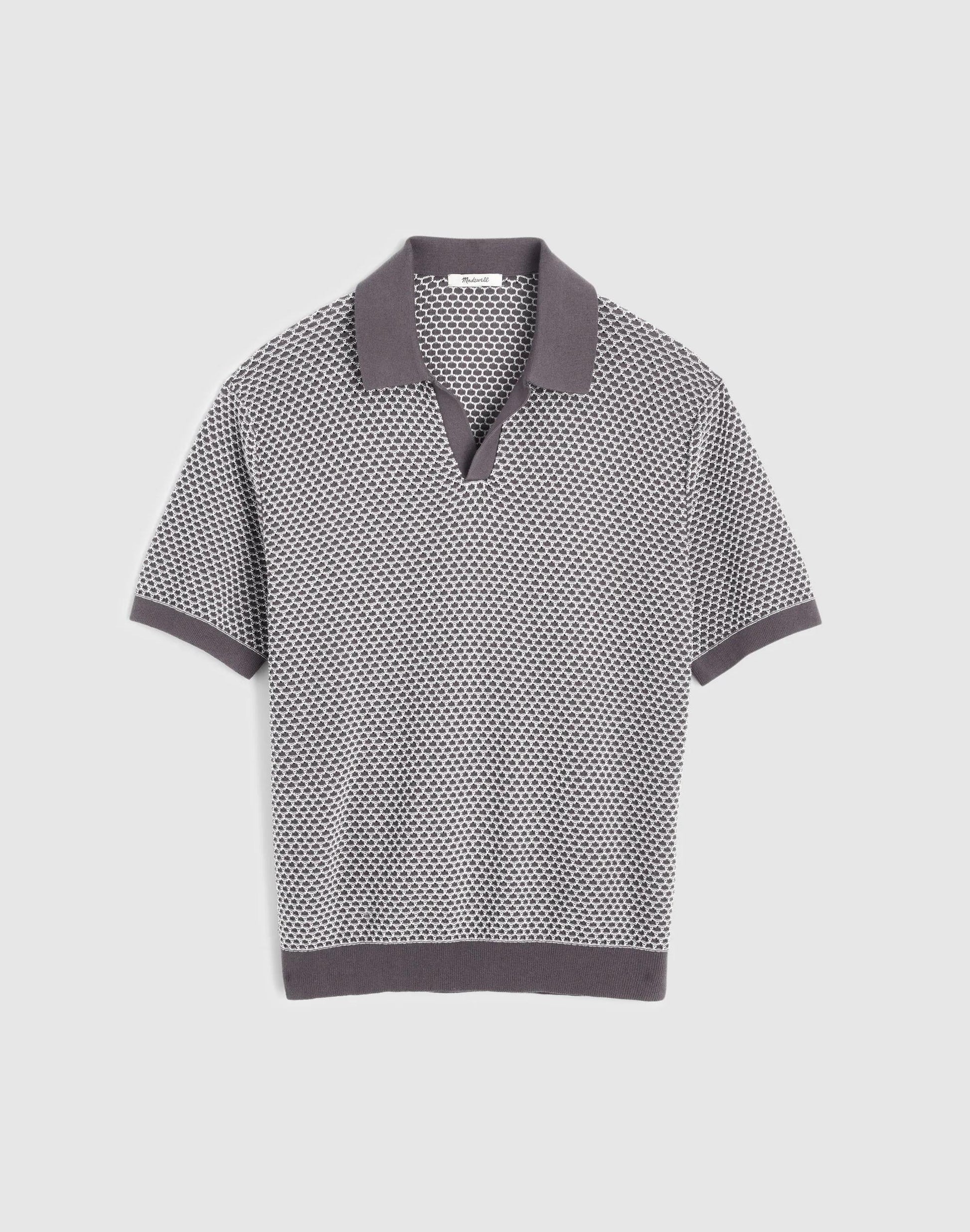 Madewell Johnny-Collar Sweater Polo Stormy Spruce
