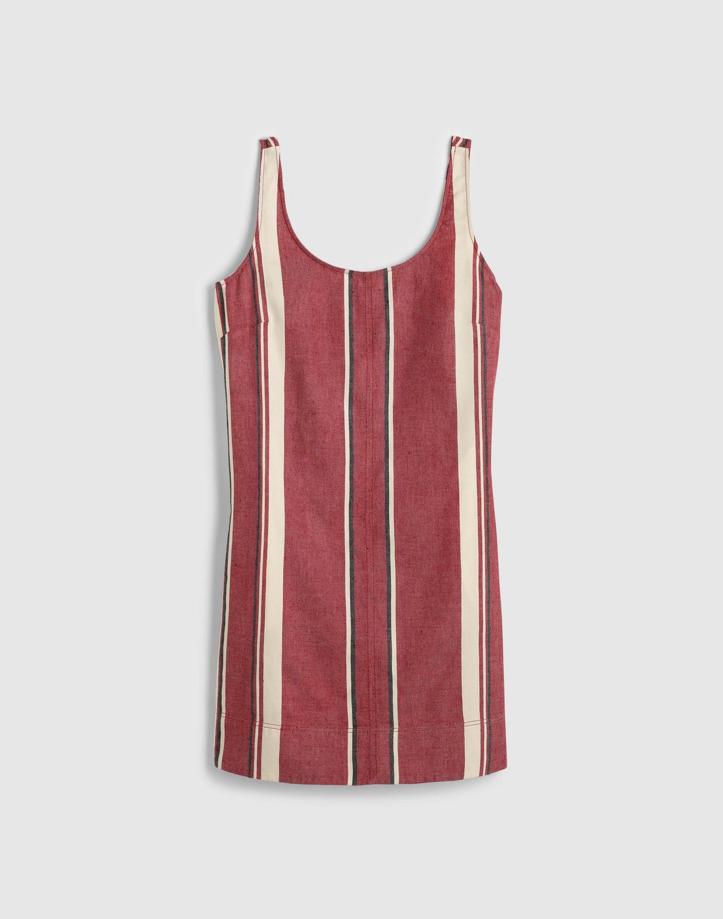 Madewell Scoopneck Mini Shift Dress in 100% Linen Red Currant