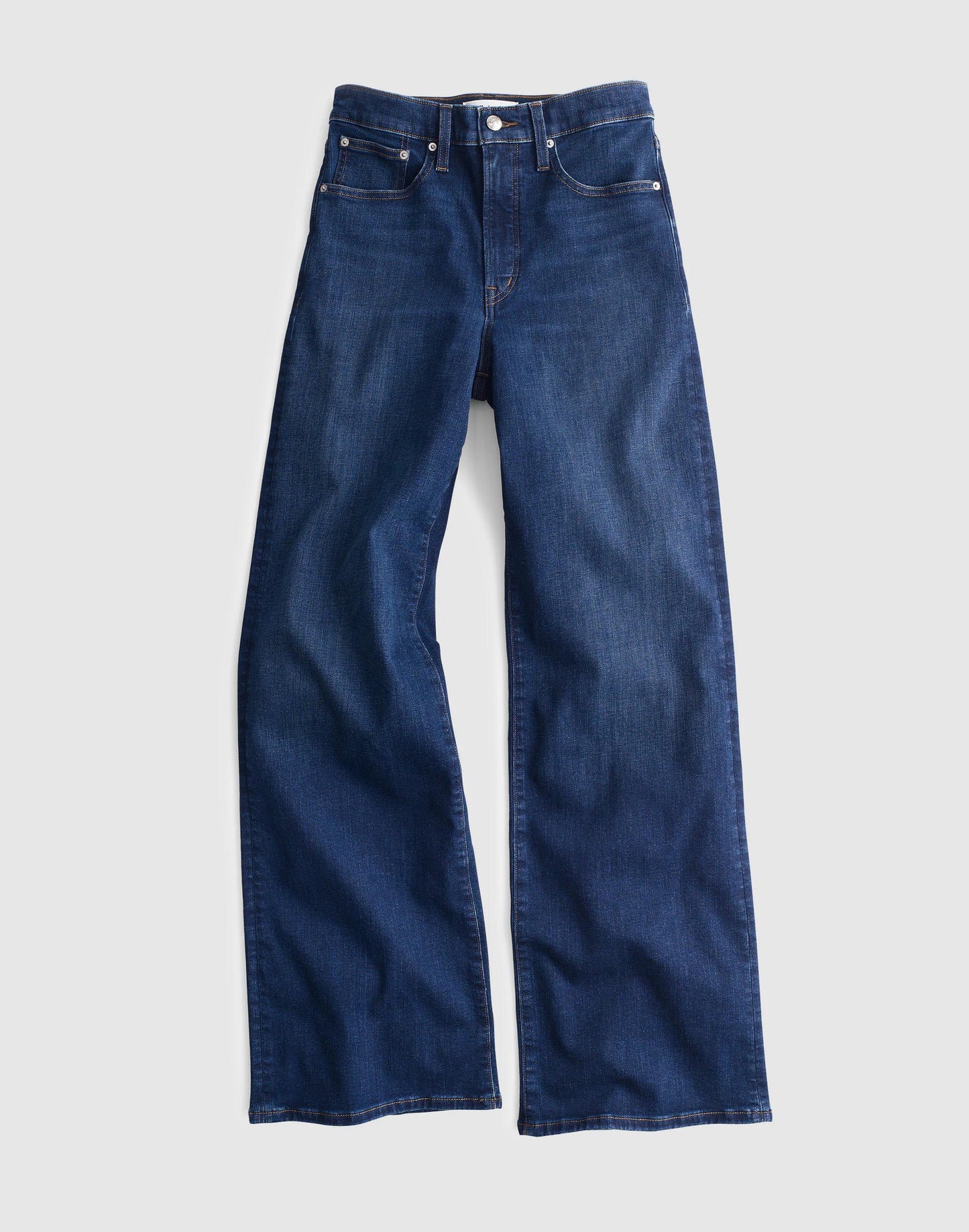 Madewell The Wide-Leg Jean in Super Stretch Denim Deep Ocean Wash