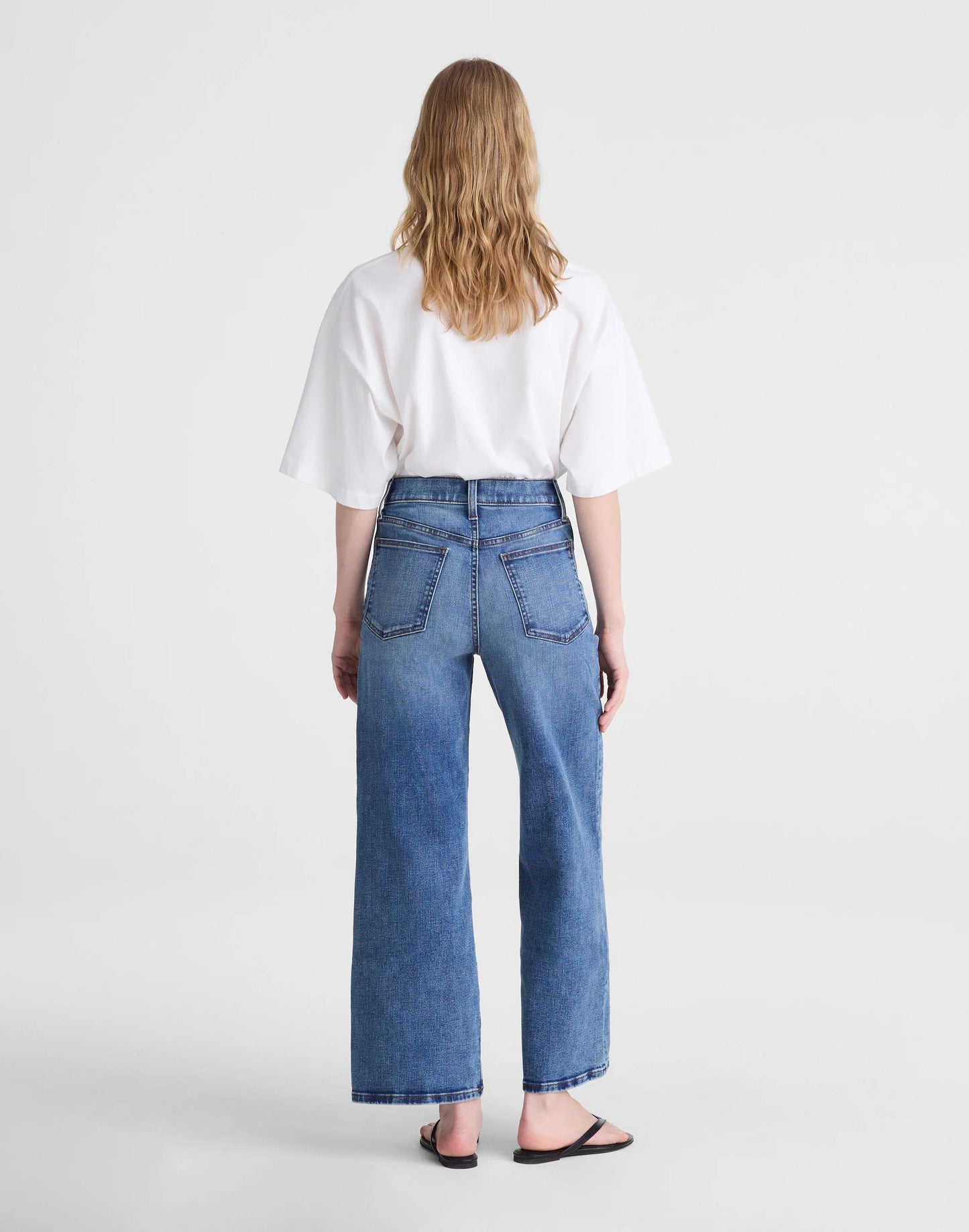 Madewell The Wide-Leg Crop Jean in Super Stretch Denim Oneida Wash