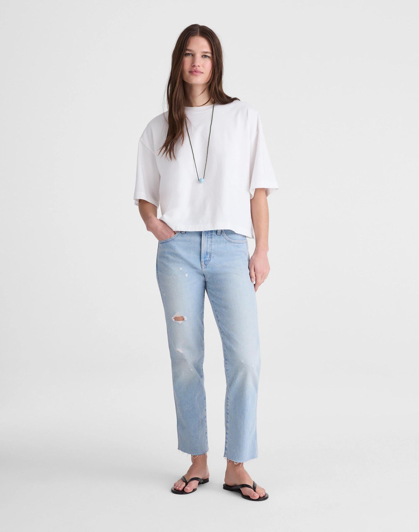 Madewell The Longline Straight Crop Jean Foster Wash