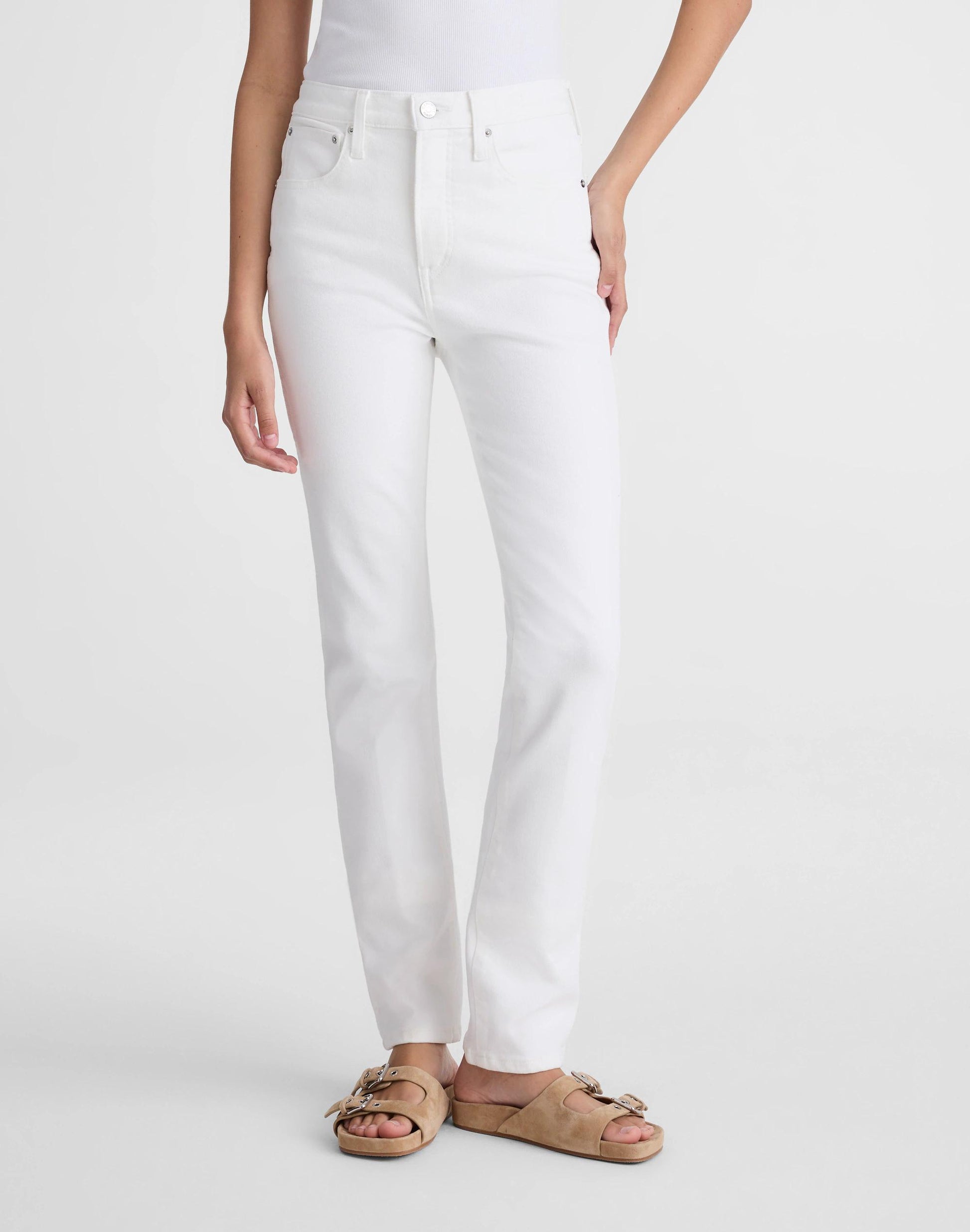 Madewell The Pencil Jean in Super Stretch Denim Tile White
