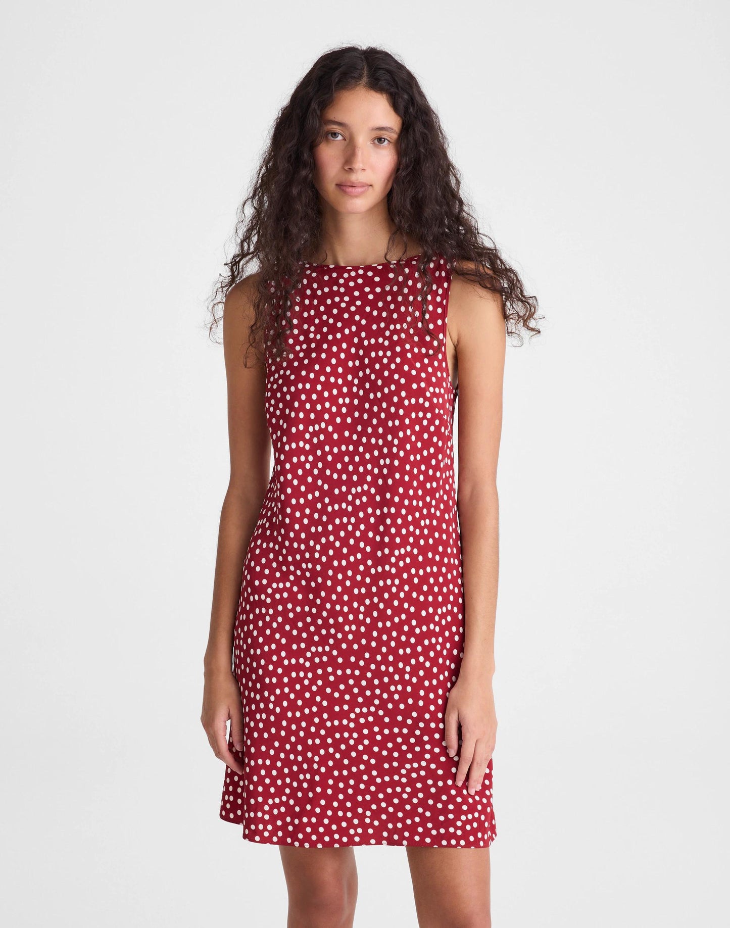 Madewell Boatneck Sleeveless Mini Dress Red Currant