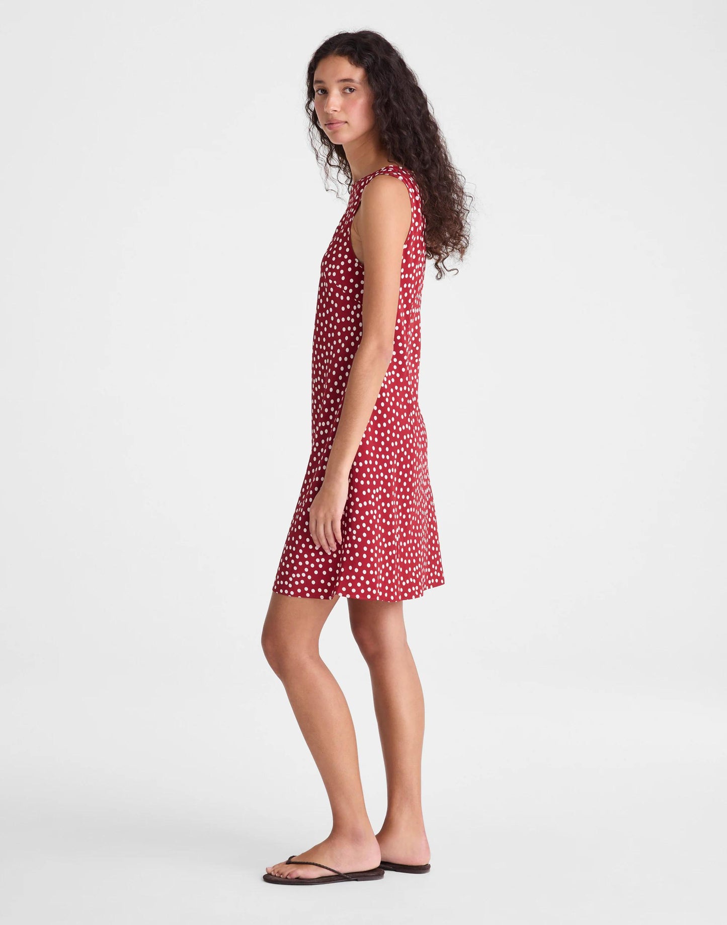 Madewell Boatneck Sleeveless Mini Dress Red Currant