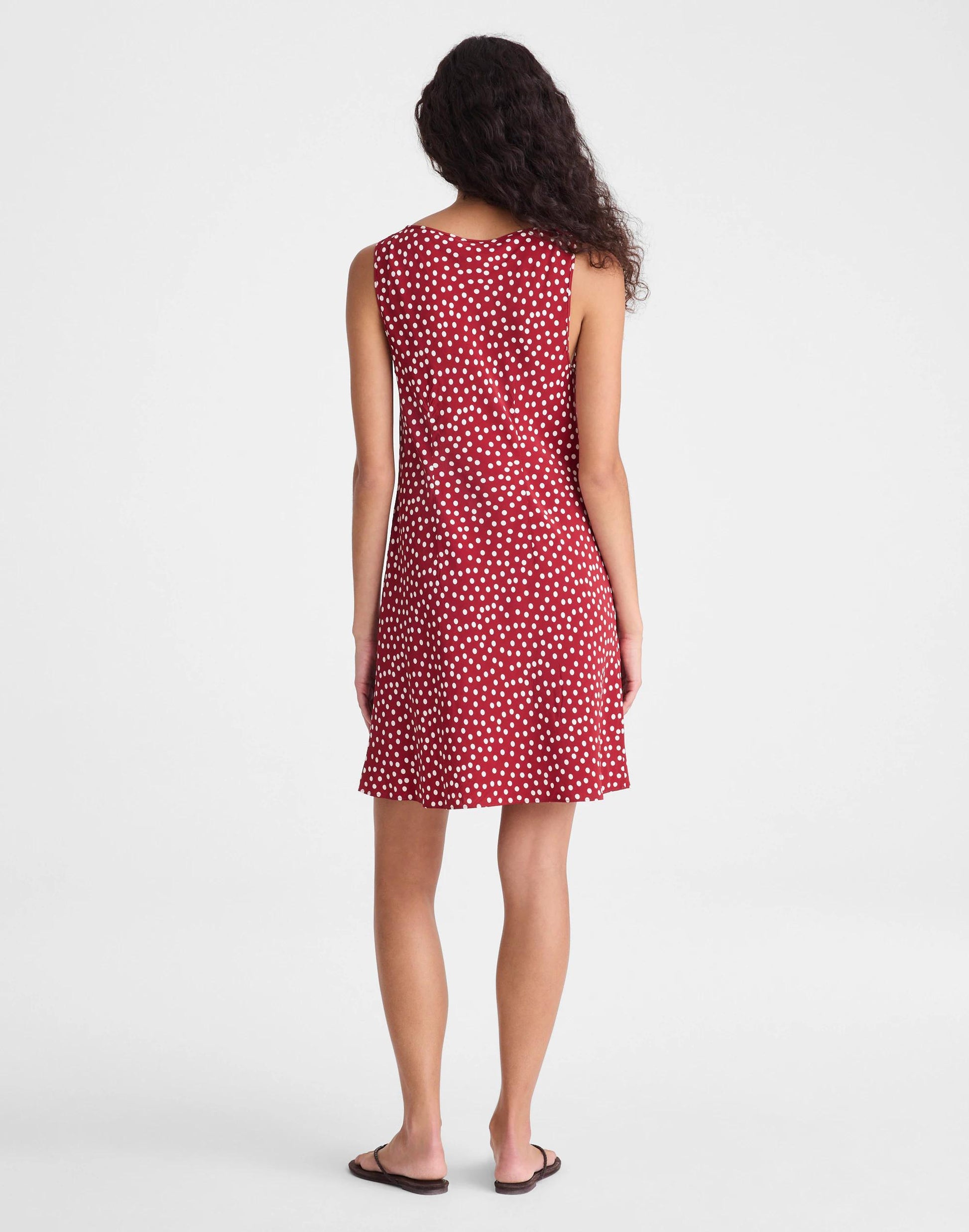 Madewell Boatneck Sleeveless Mini Dress Red Currant