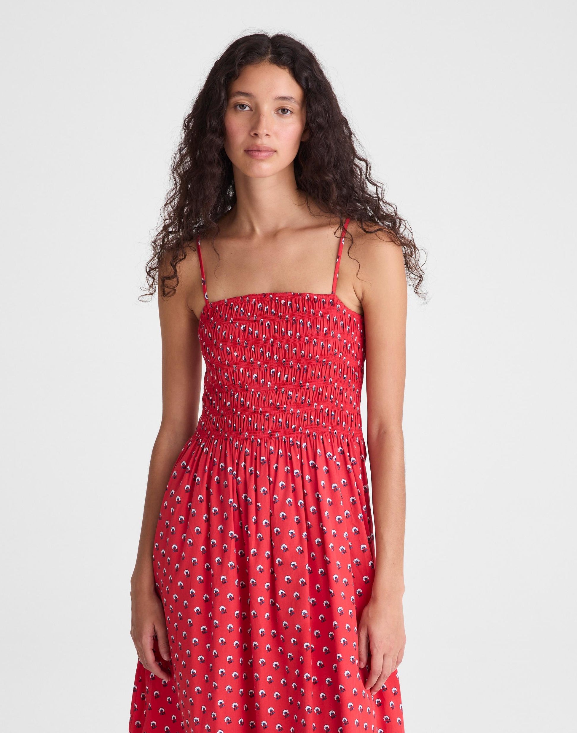 Madewell The Peyton Midi Dress Enamel Red