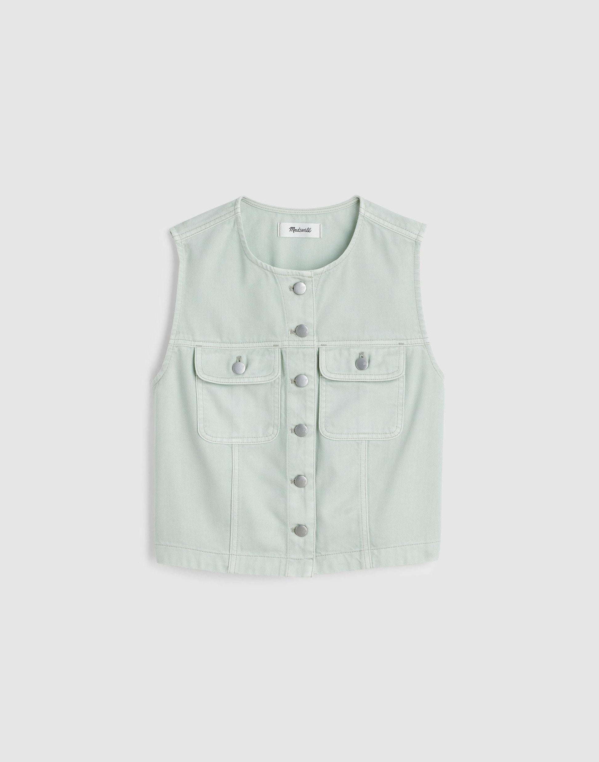 Madewell Madewell x Shopbop Airy Denim Crop Vest Storied Sea