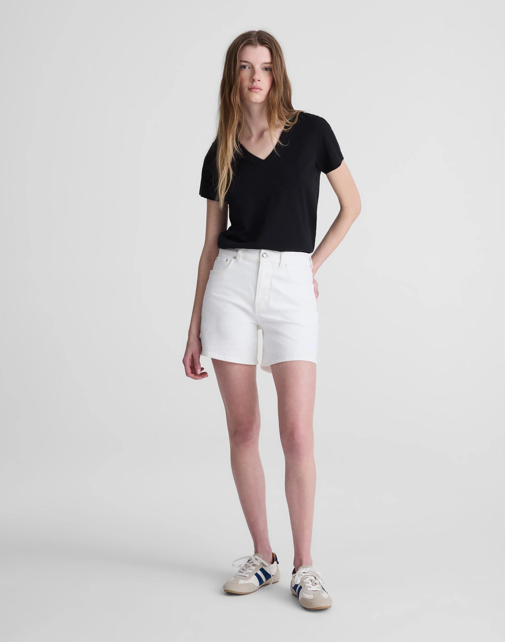 Madewell The Perfect Vintage Mid-Length Jean Short Tile White