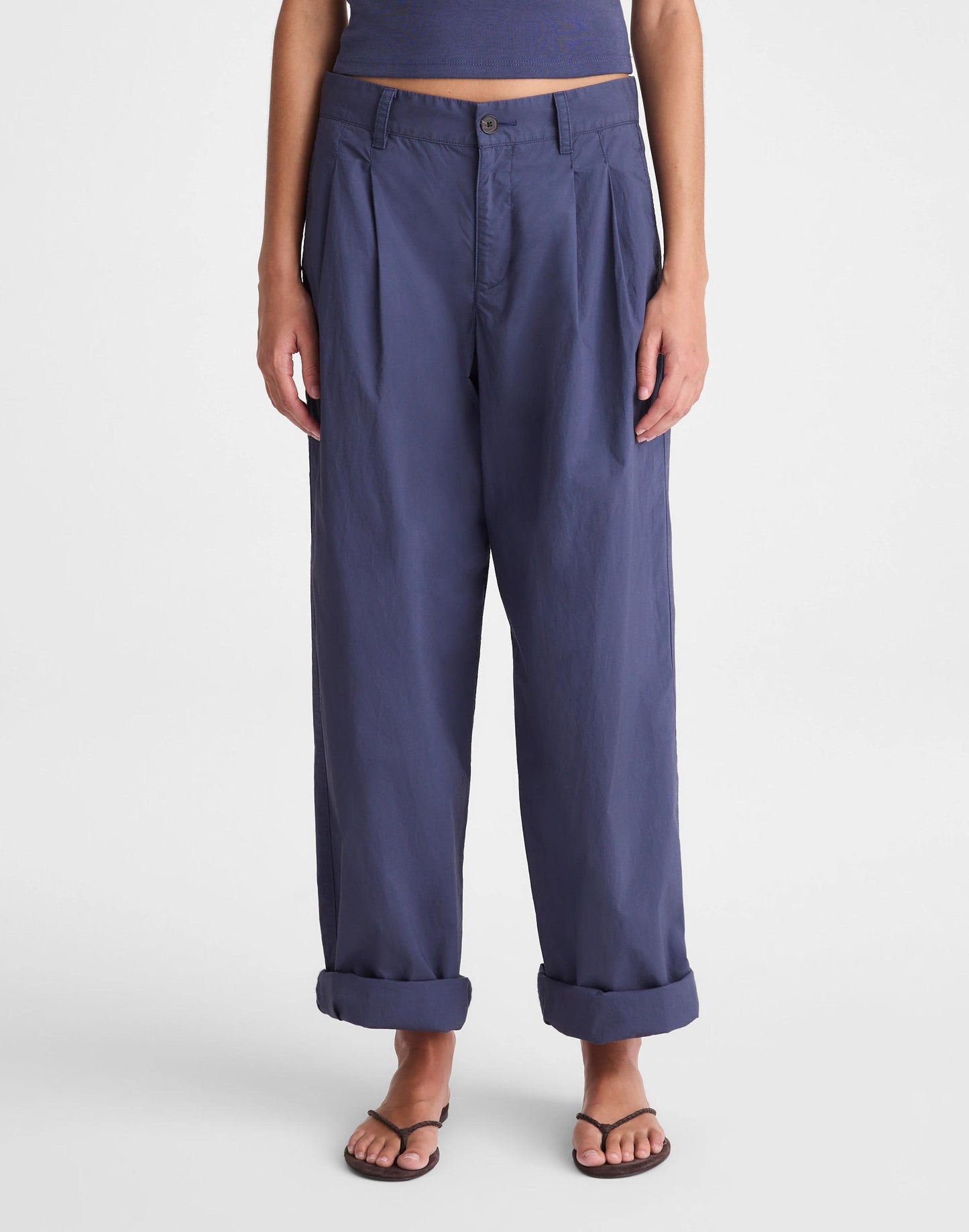 Madewell The Everyday Trouser in Poplin Petrol Navy