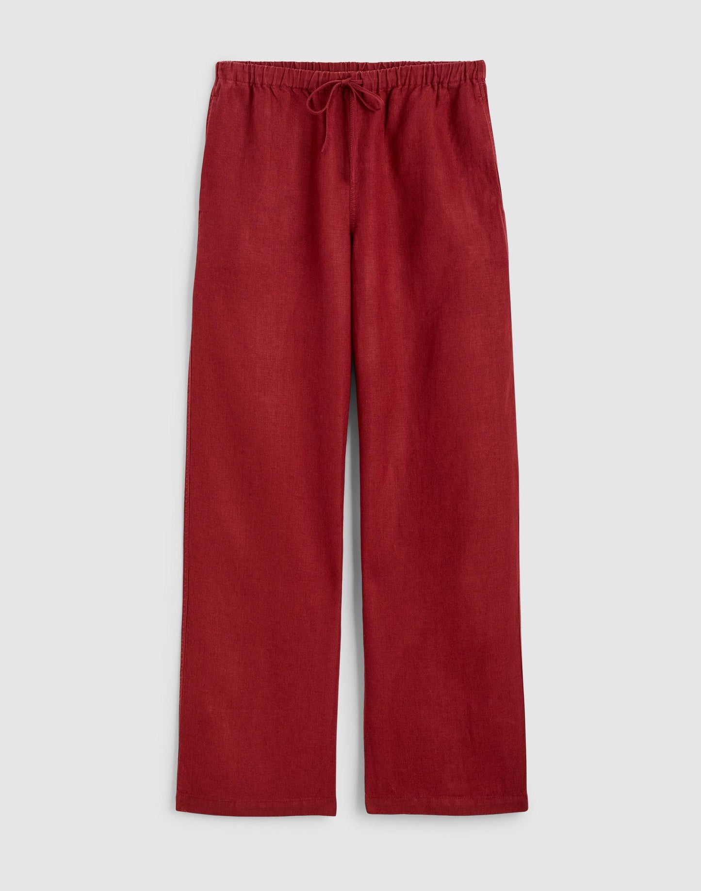 Madewell Pull-On Pants in 100% Linen Dusty Merlot