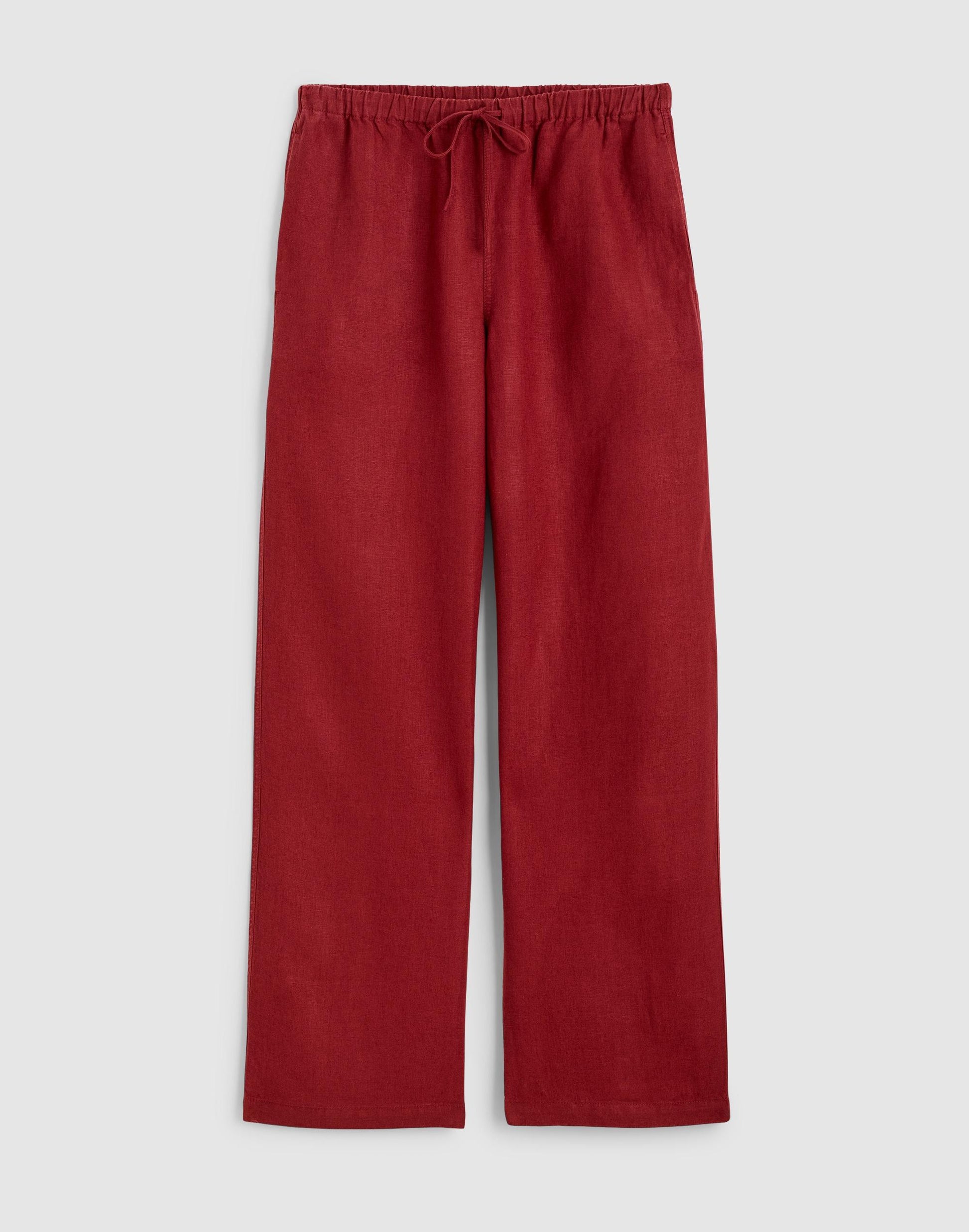 Madewell Pull-On Pants in 100% Linen Dusty Merlot