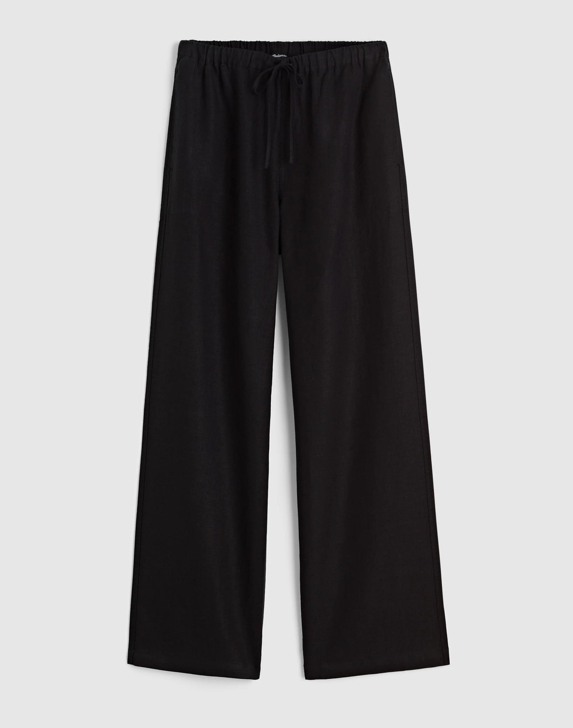 Madewell Pull-On Pants in 100% Linen Jet Black