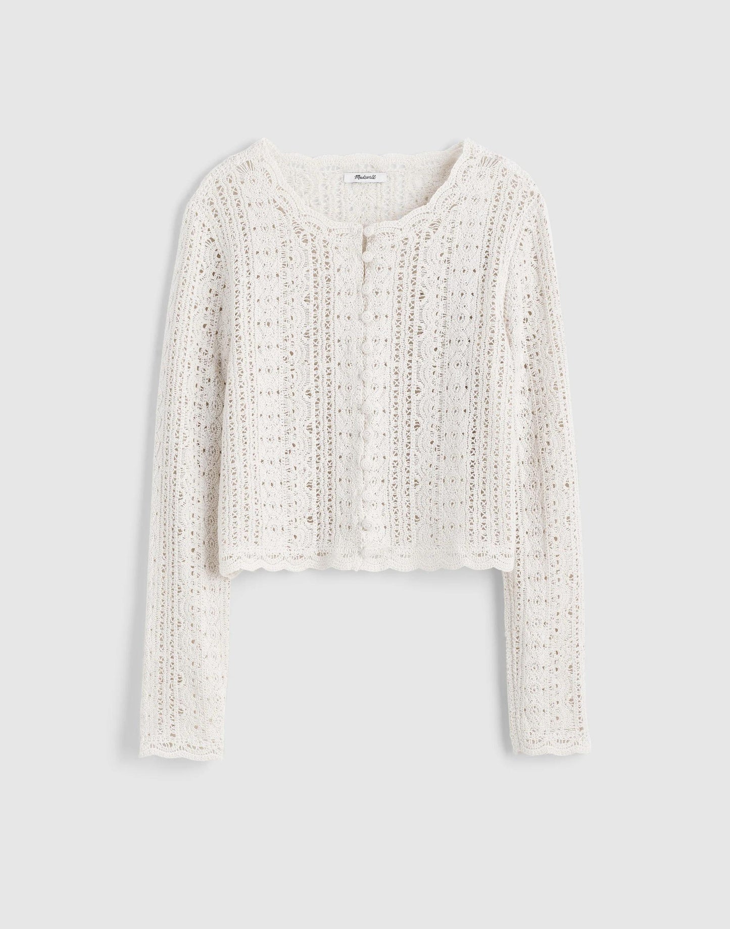 Madewell Open-Knit Lace Cardigan Vintage Ivory