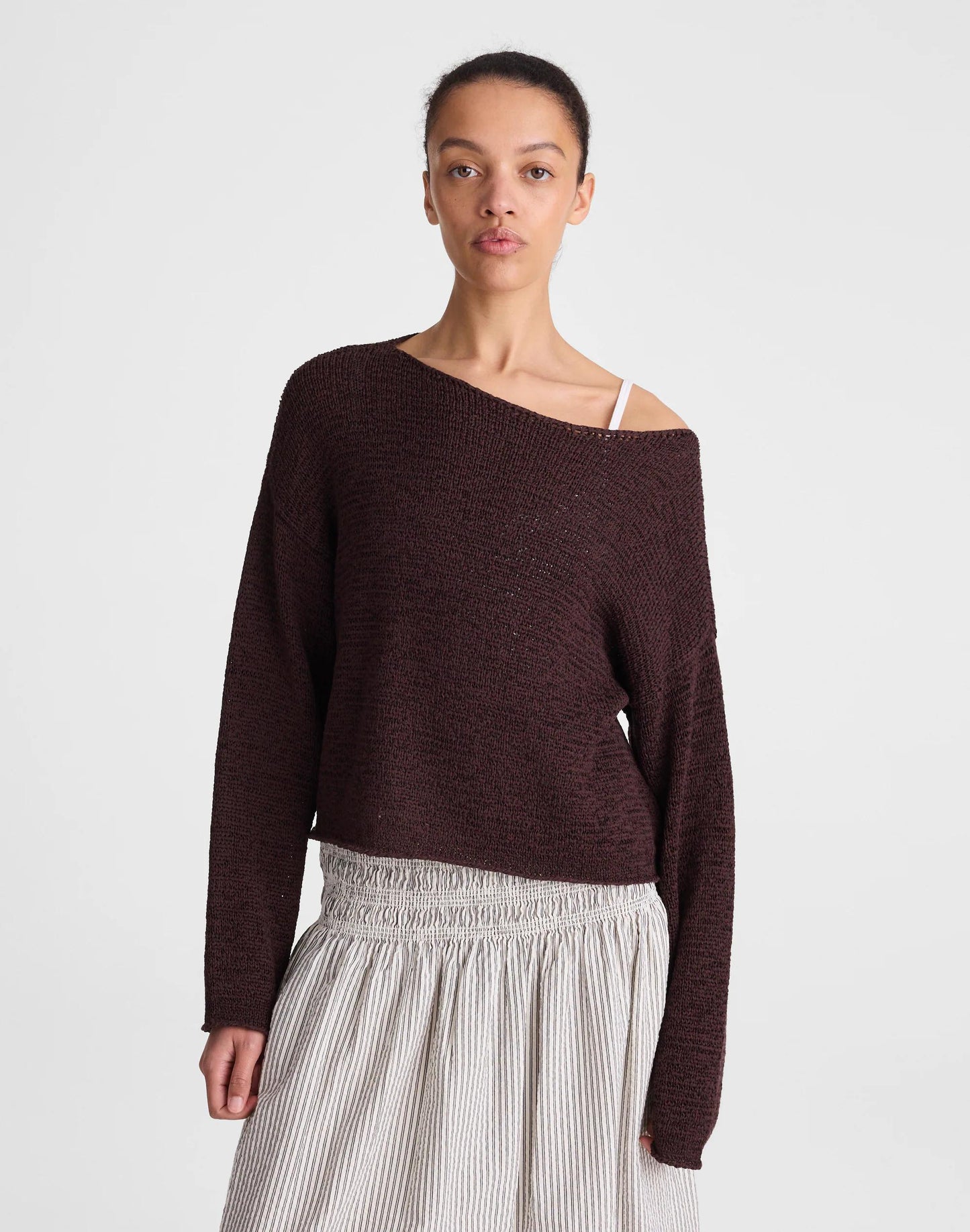 Madewell Boatneck Pullover Sweater Burnt Cocoa