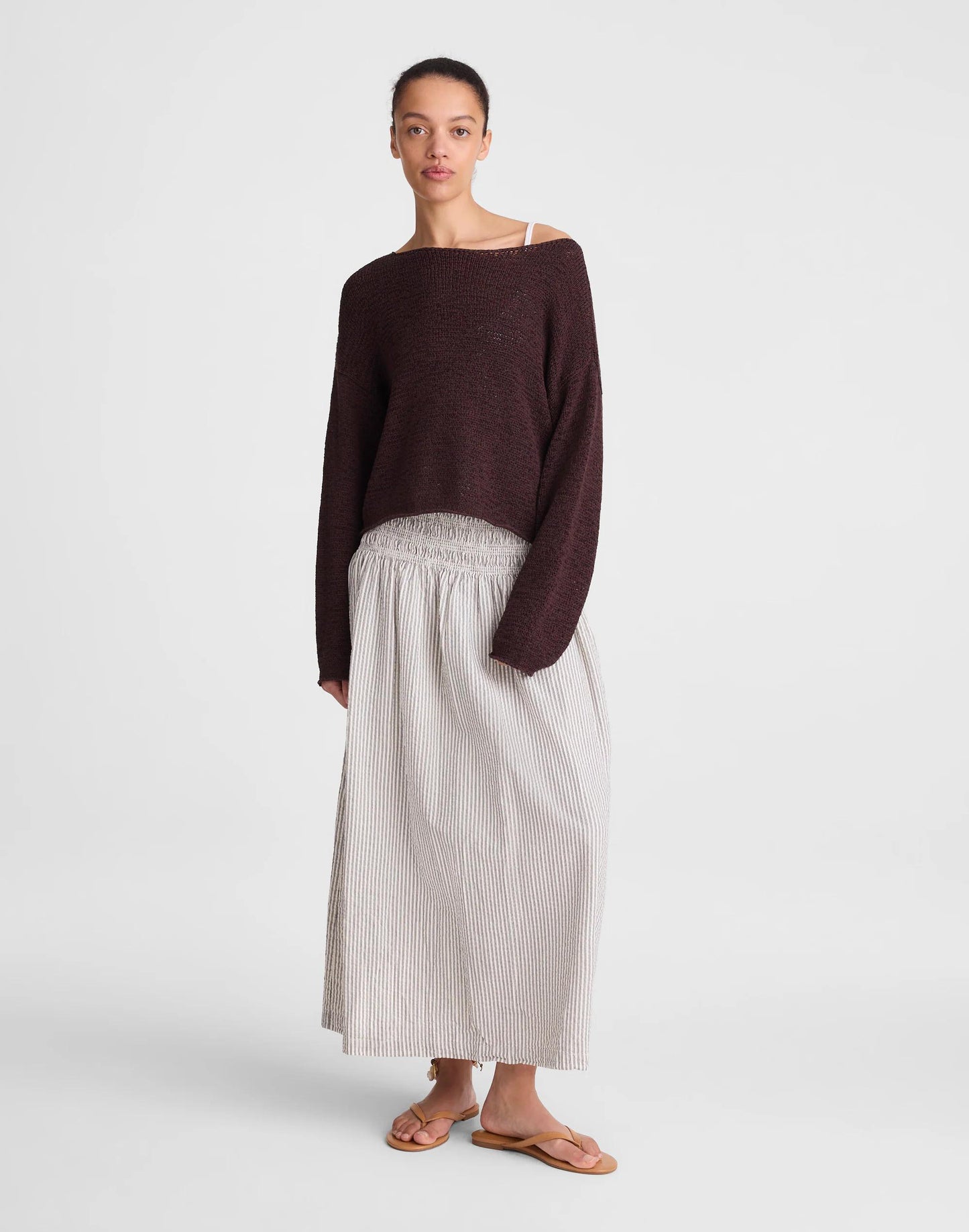Madewell Boatneck Pullover Sweater Burnt Cocoa
