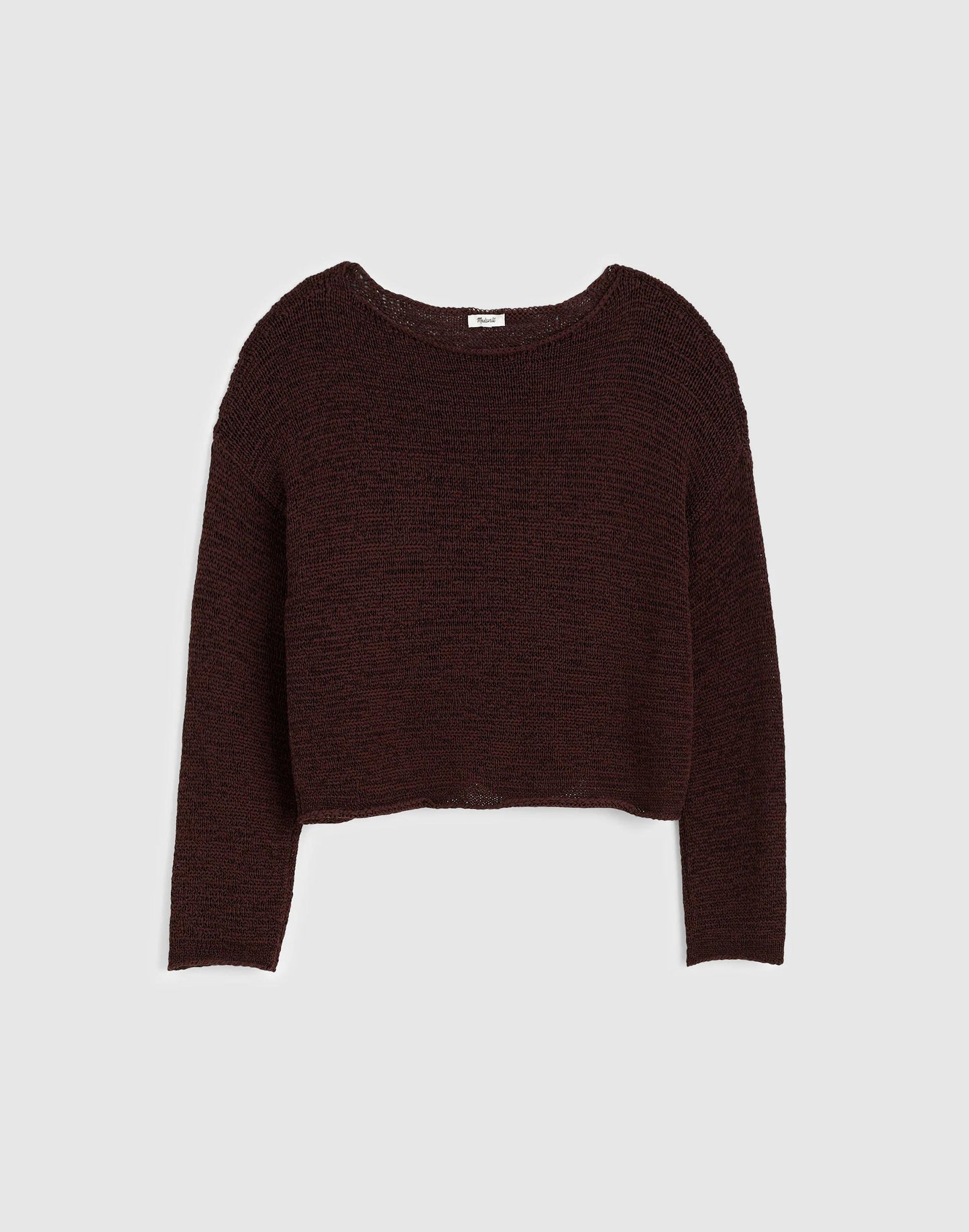 Madewell Boatneck Pullover Sweater Burnt Cocoa