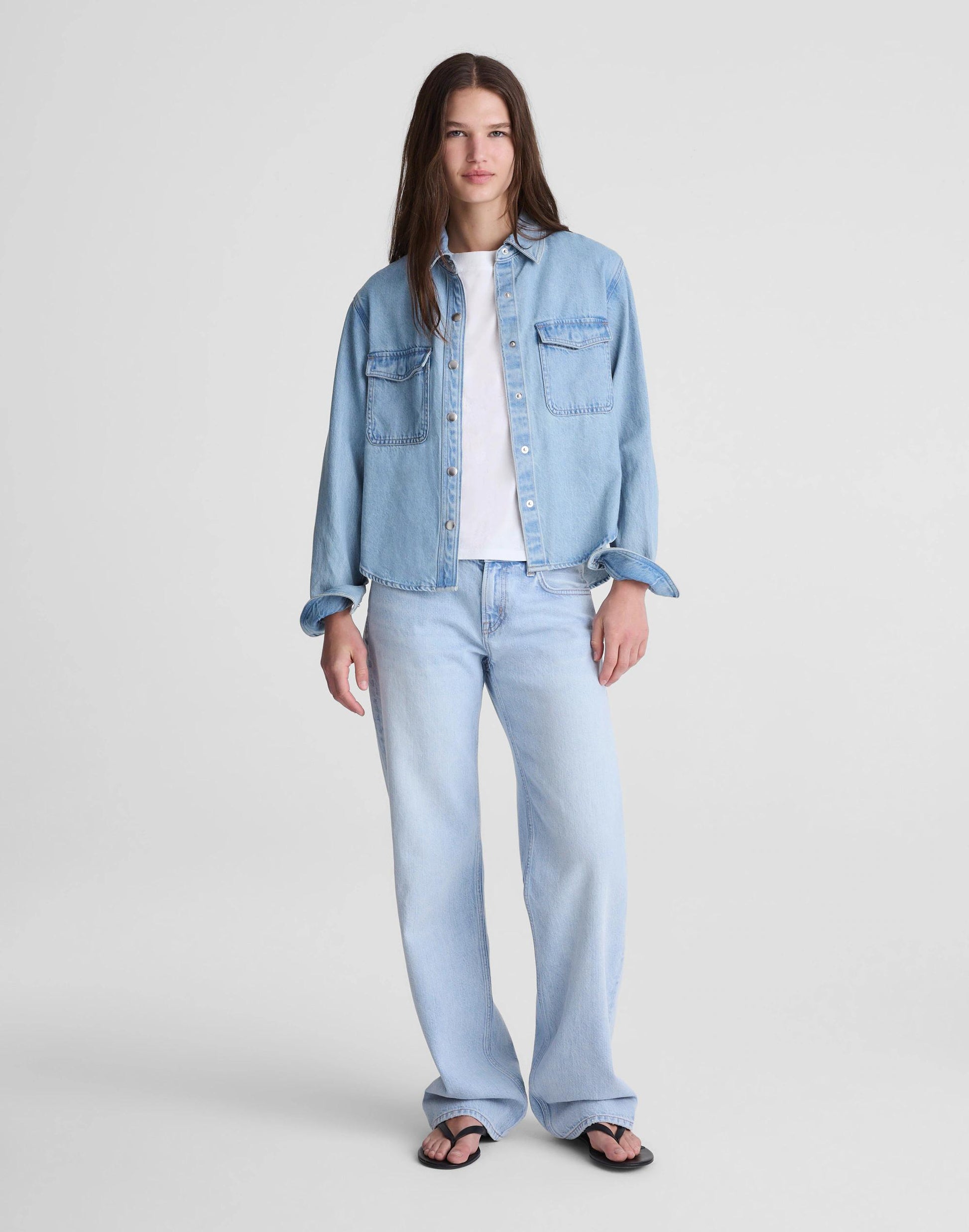 Madewell Airy Denim Relaxed Shirt-Jacket Faded Horizon Wash