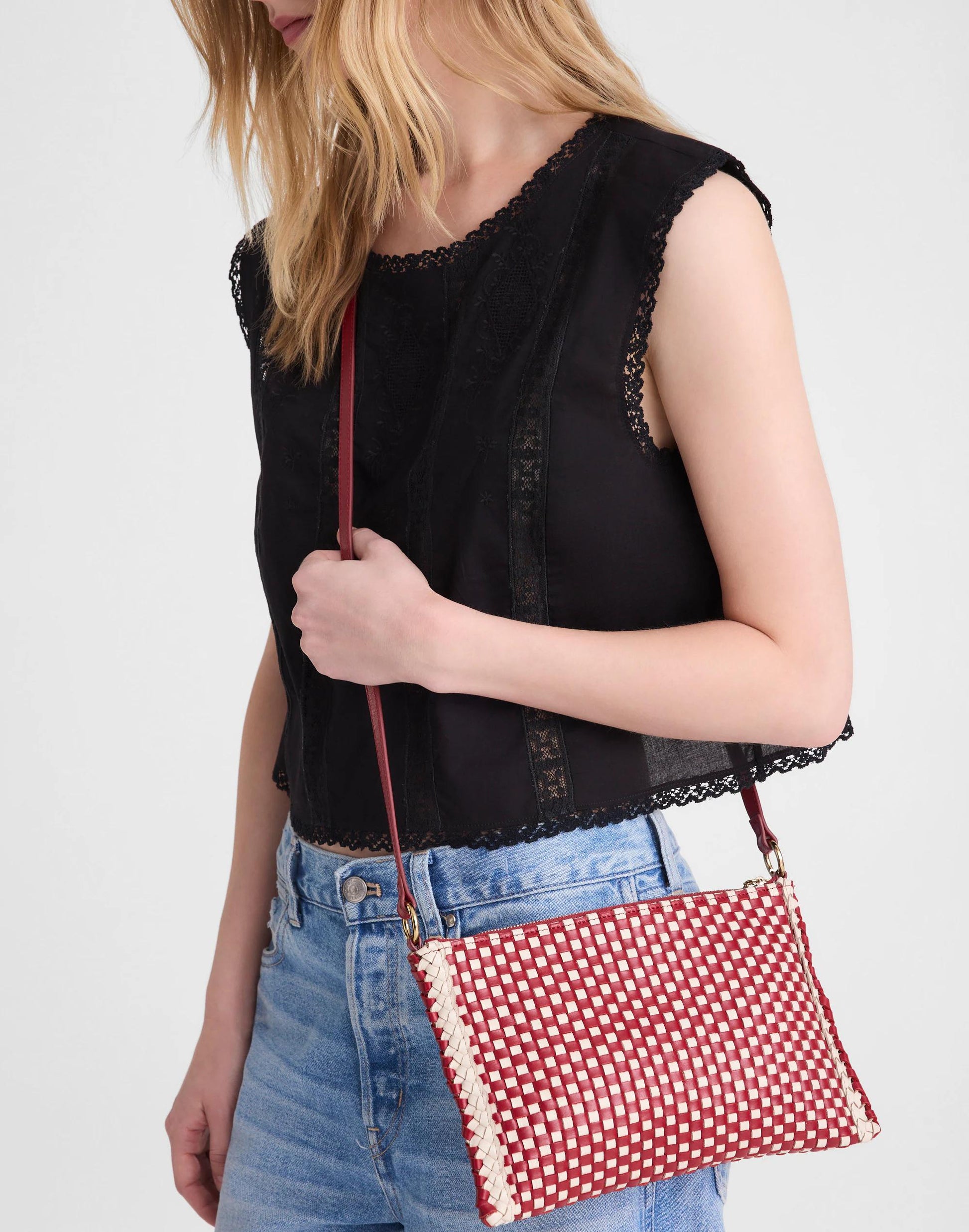 Madewell The Signature Woven Crossbody Pouch Juniper Berry Multi