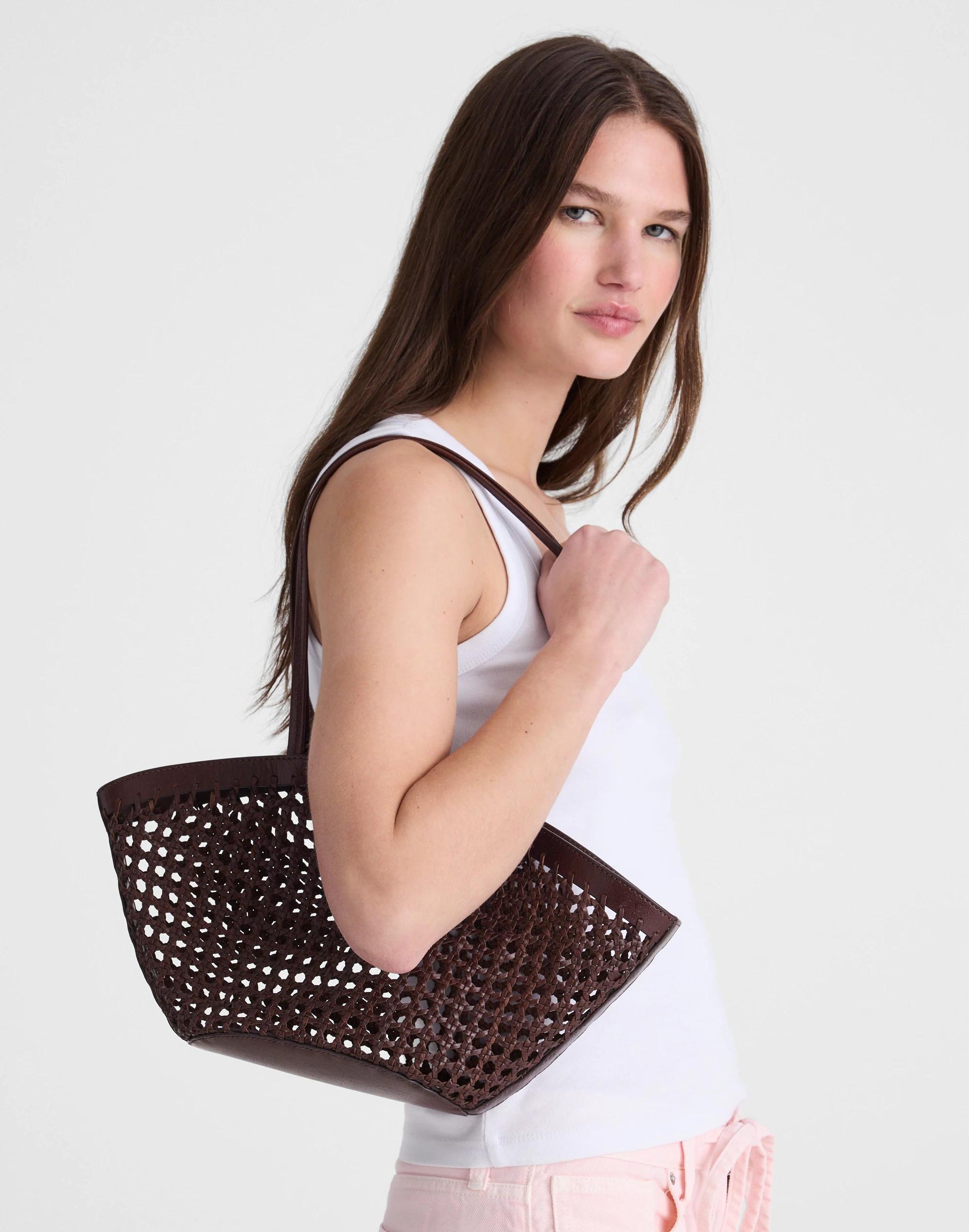 Madewell Caning Tote Cherry Wood